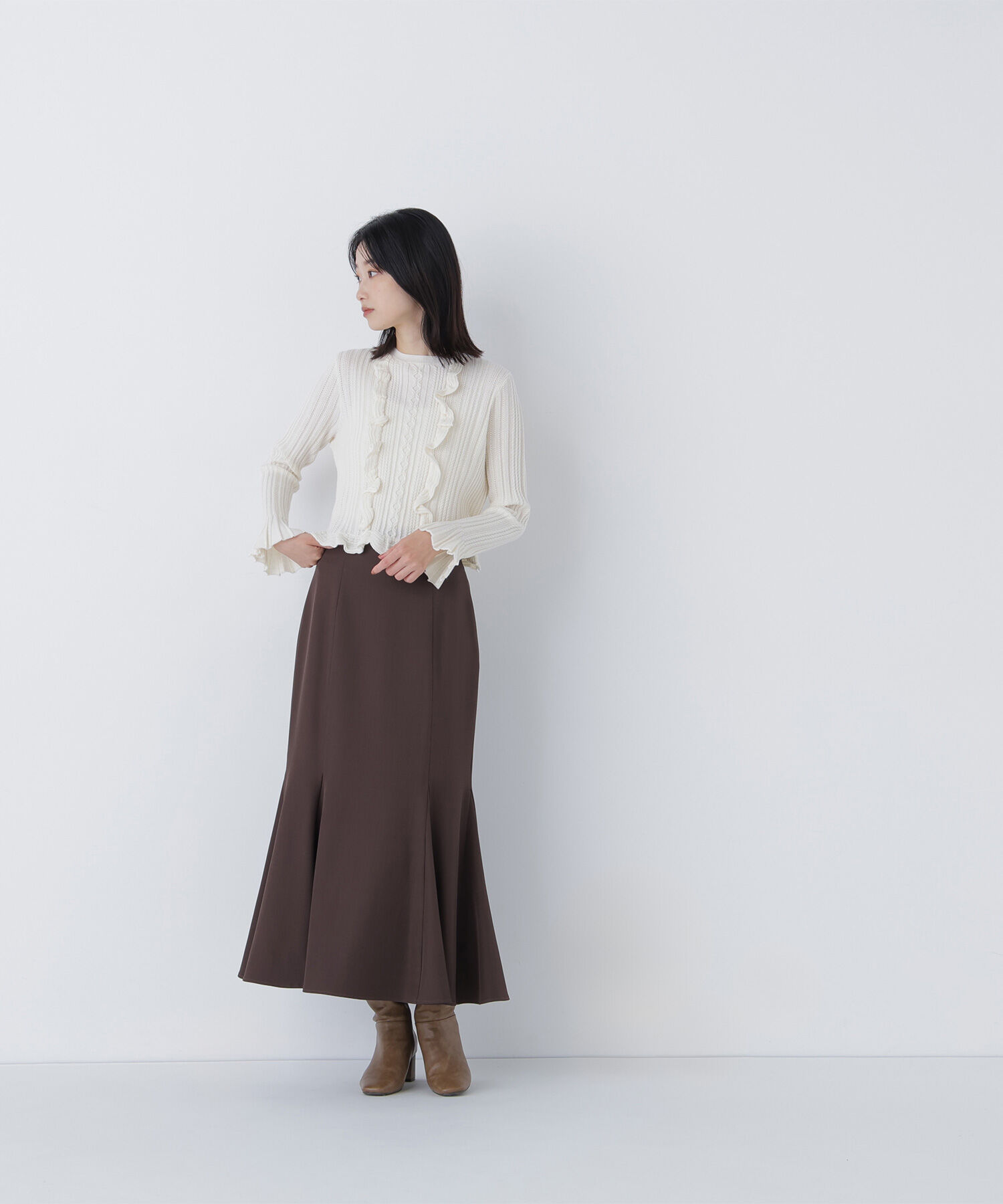  「ヘム切替マーメイドスカート」|スカート|