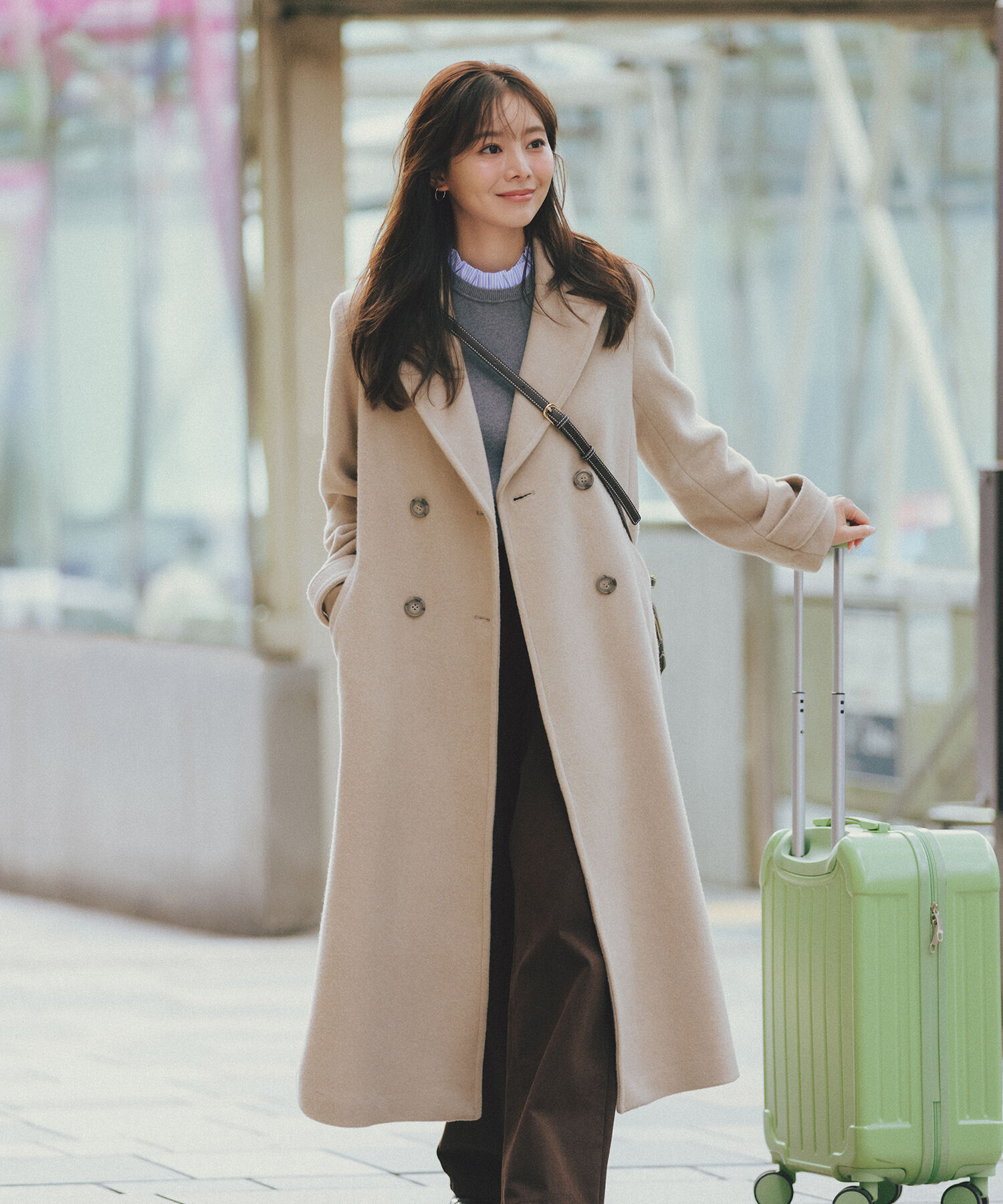  「ビッグカラーダブルチェスターコート」|その他|ラテベージュ