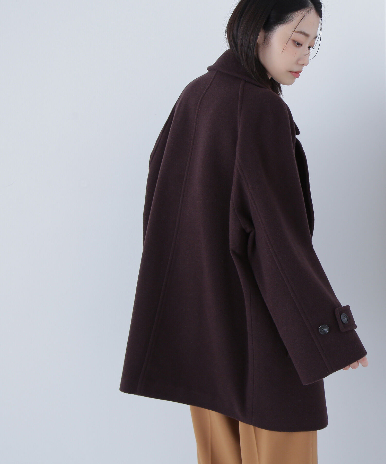  「ダブルブレストフォルムミドルコート」|ブルゾン・スタジャン|