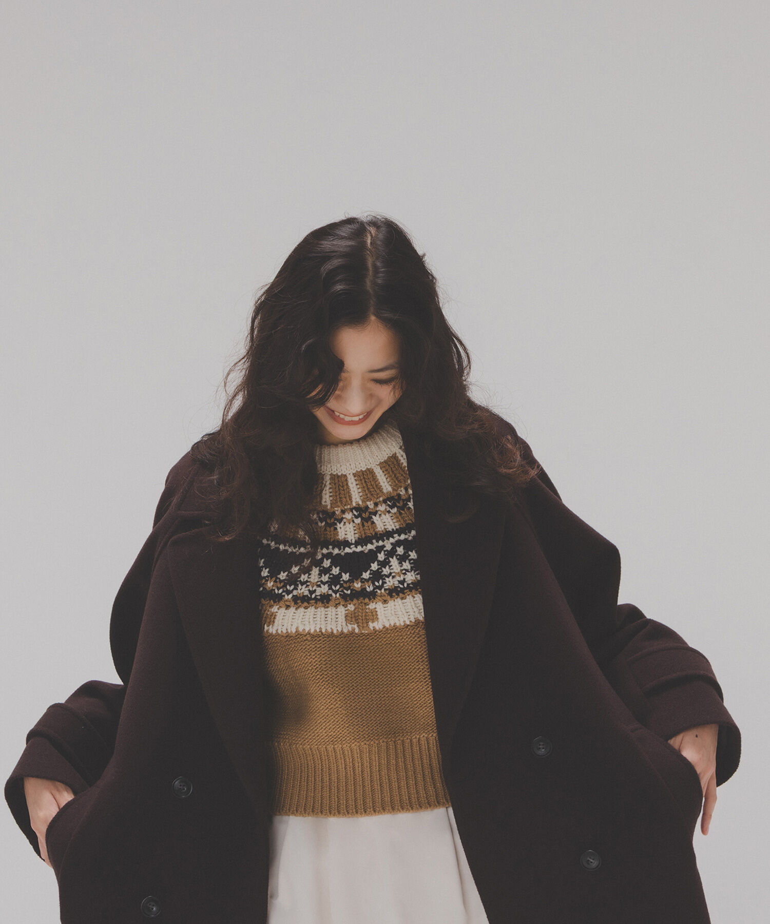  「ダブルブレストフォルムミドルコート」|ブルゾン・スタジャン|