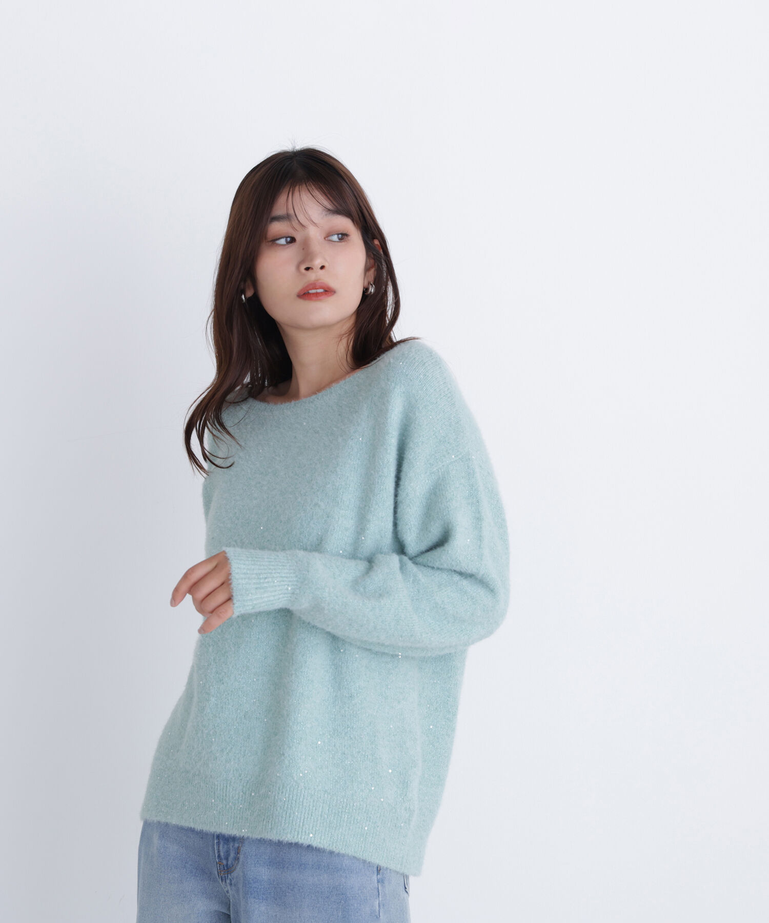  「スパンコールフェザーラメニット」|ニット・セーター|