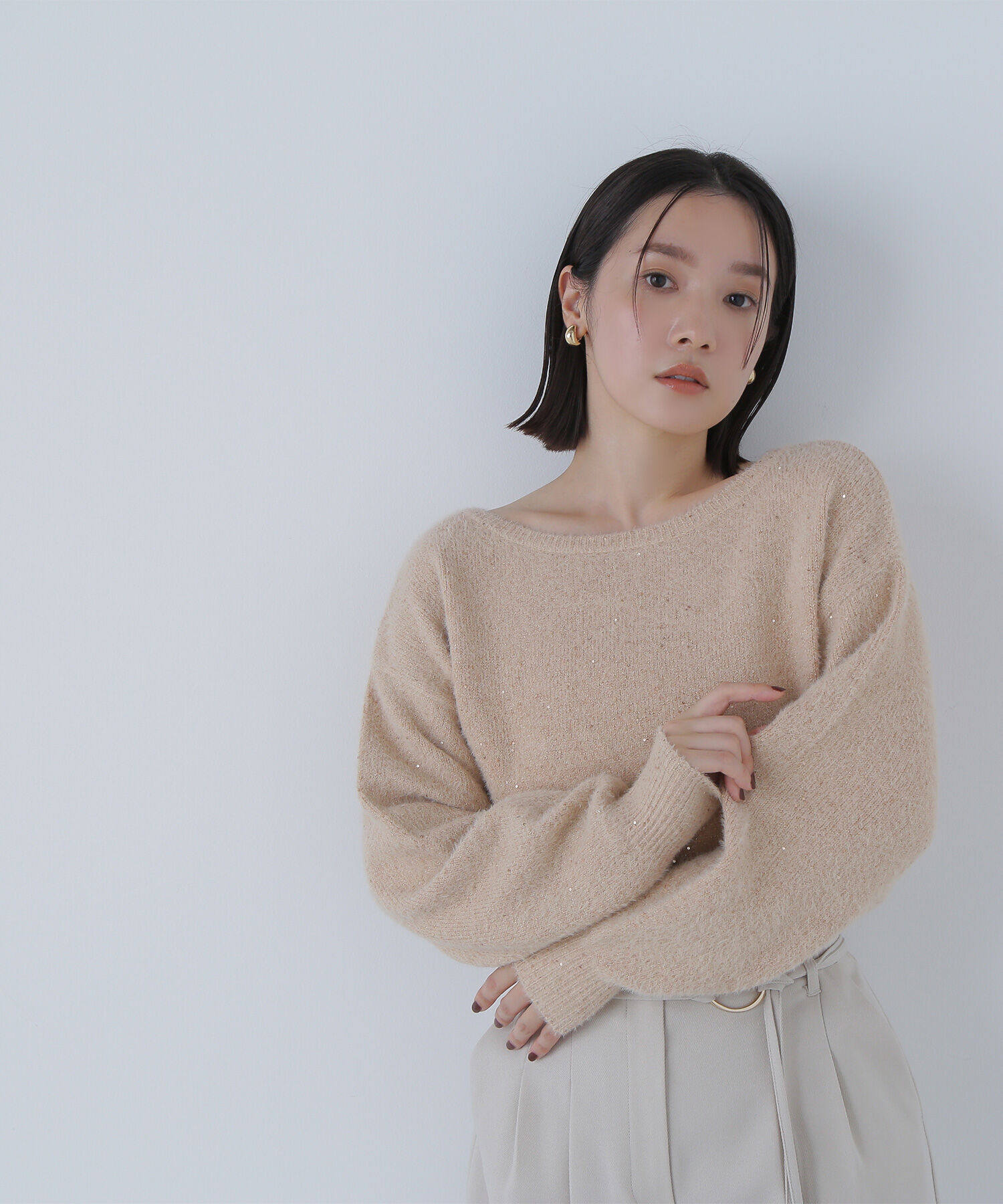  「スパンコールフェザーラメニット」|ニット・セーター|