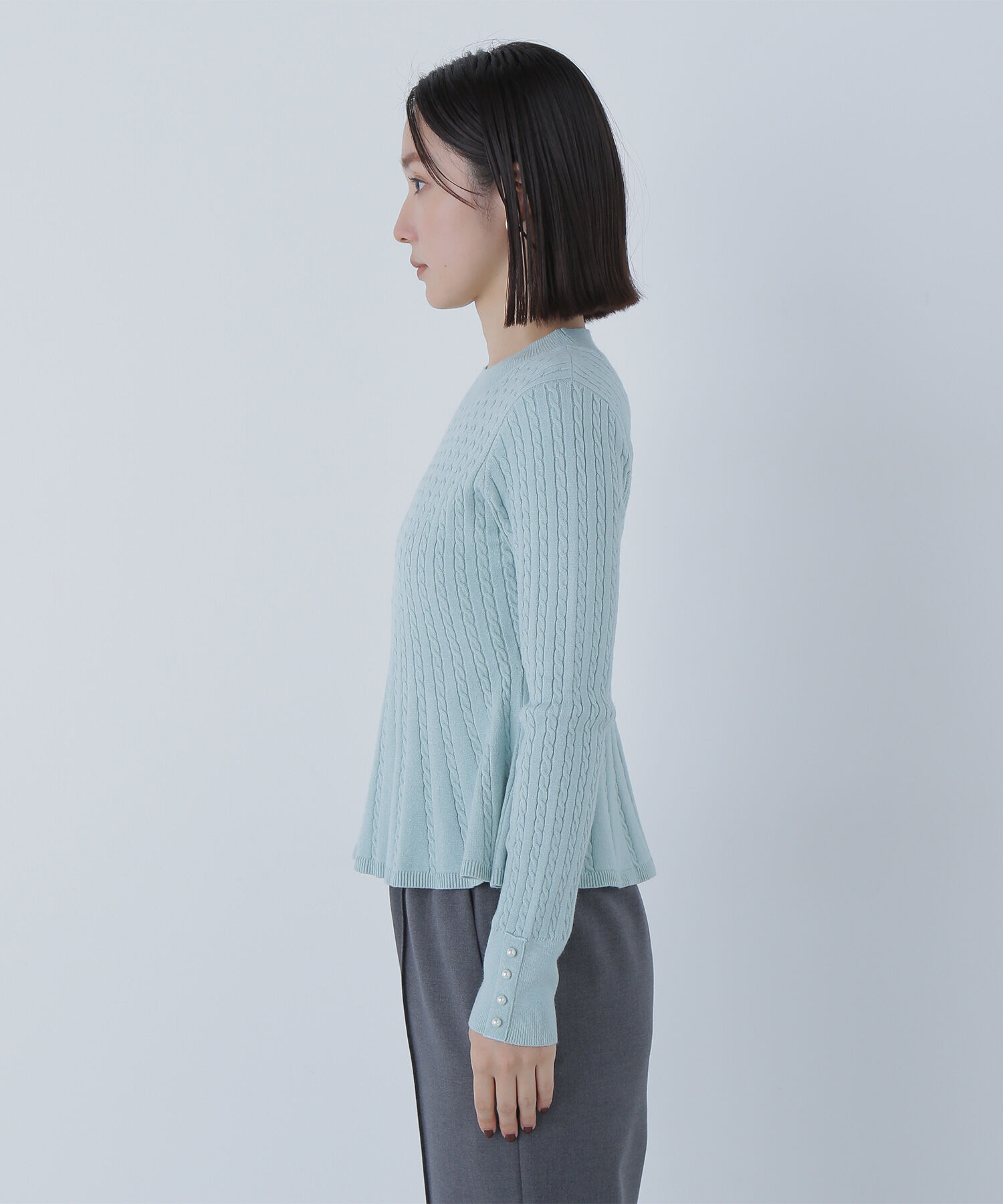  「ケーブルペプラムニット」|ニット・セーター|