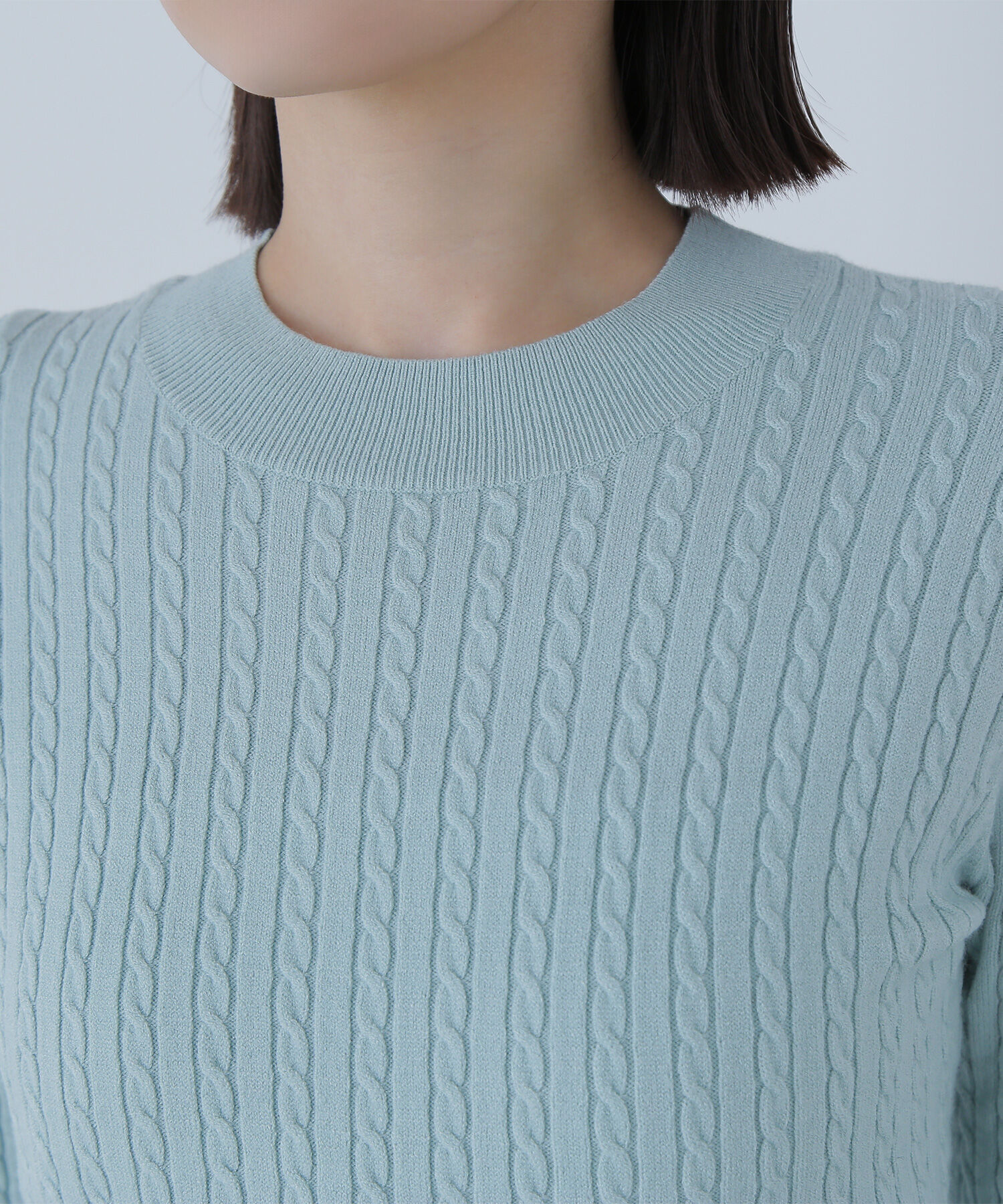  「ケーブルペプラムニット」|ニット・セーター|