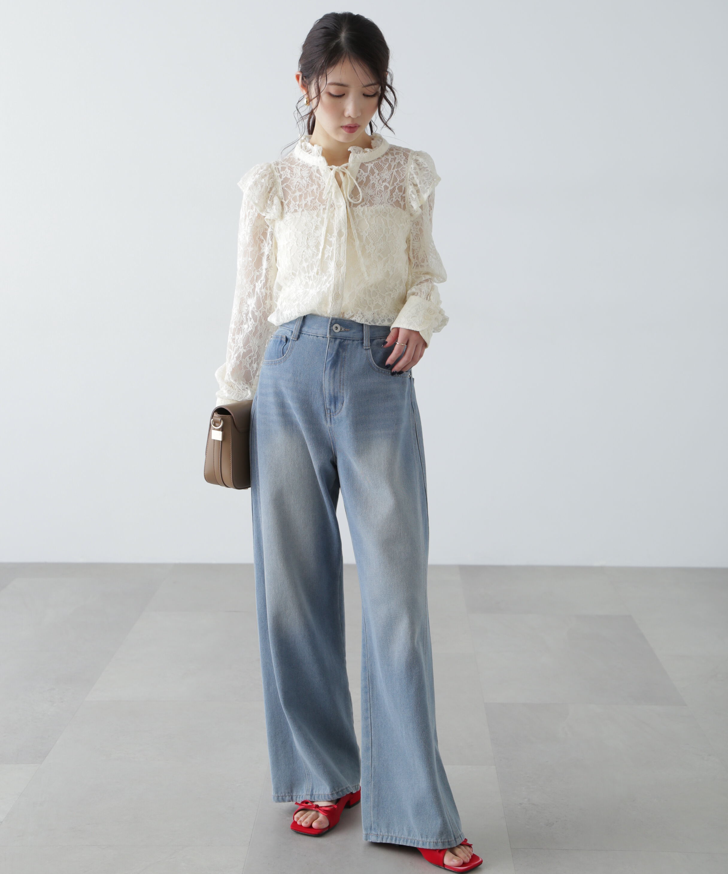  「スタンドフリルブラウス」|シャツ・ブラウス|