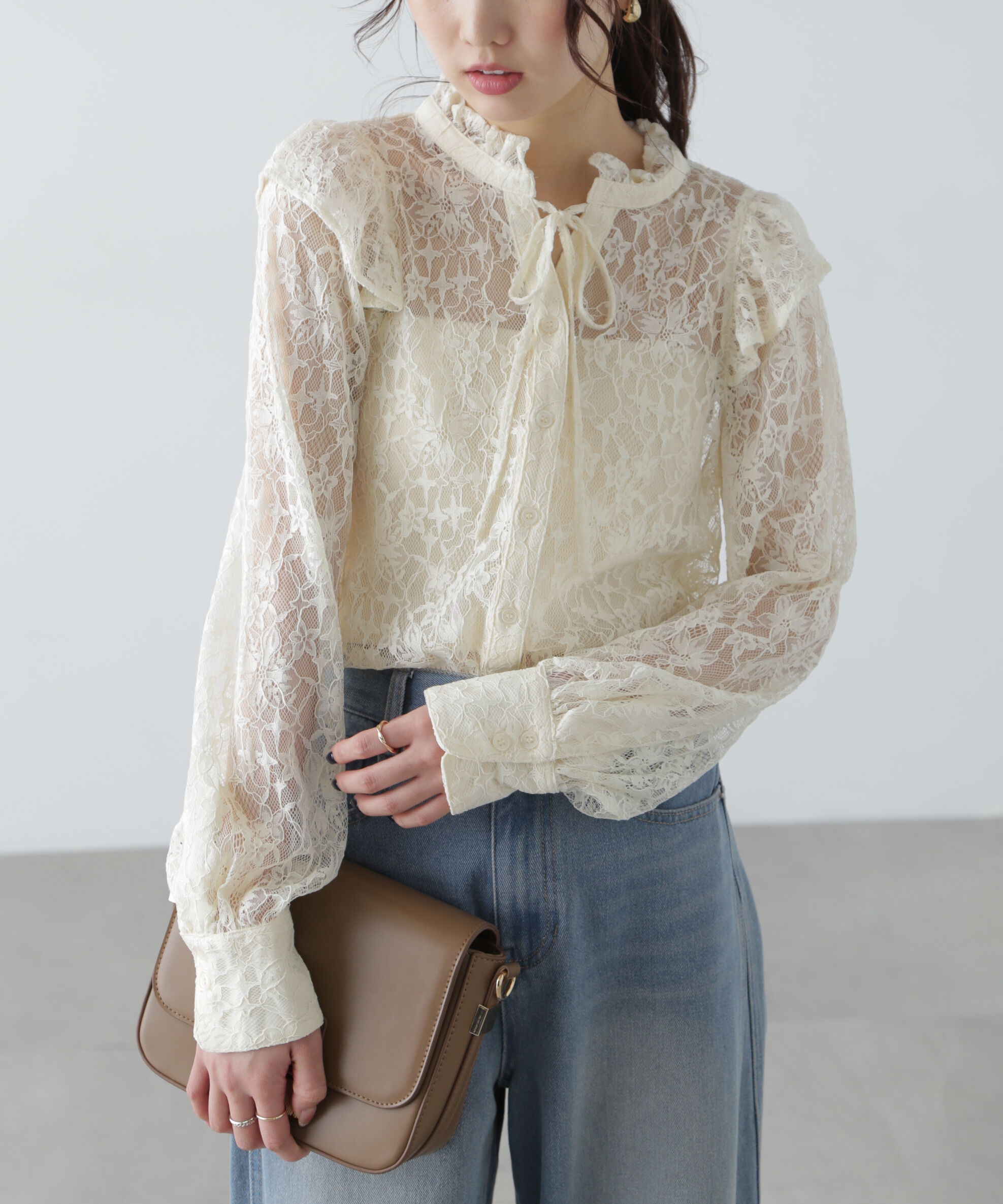  「スタンドフリルブラウス」|シャツ・ブラウス|