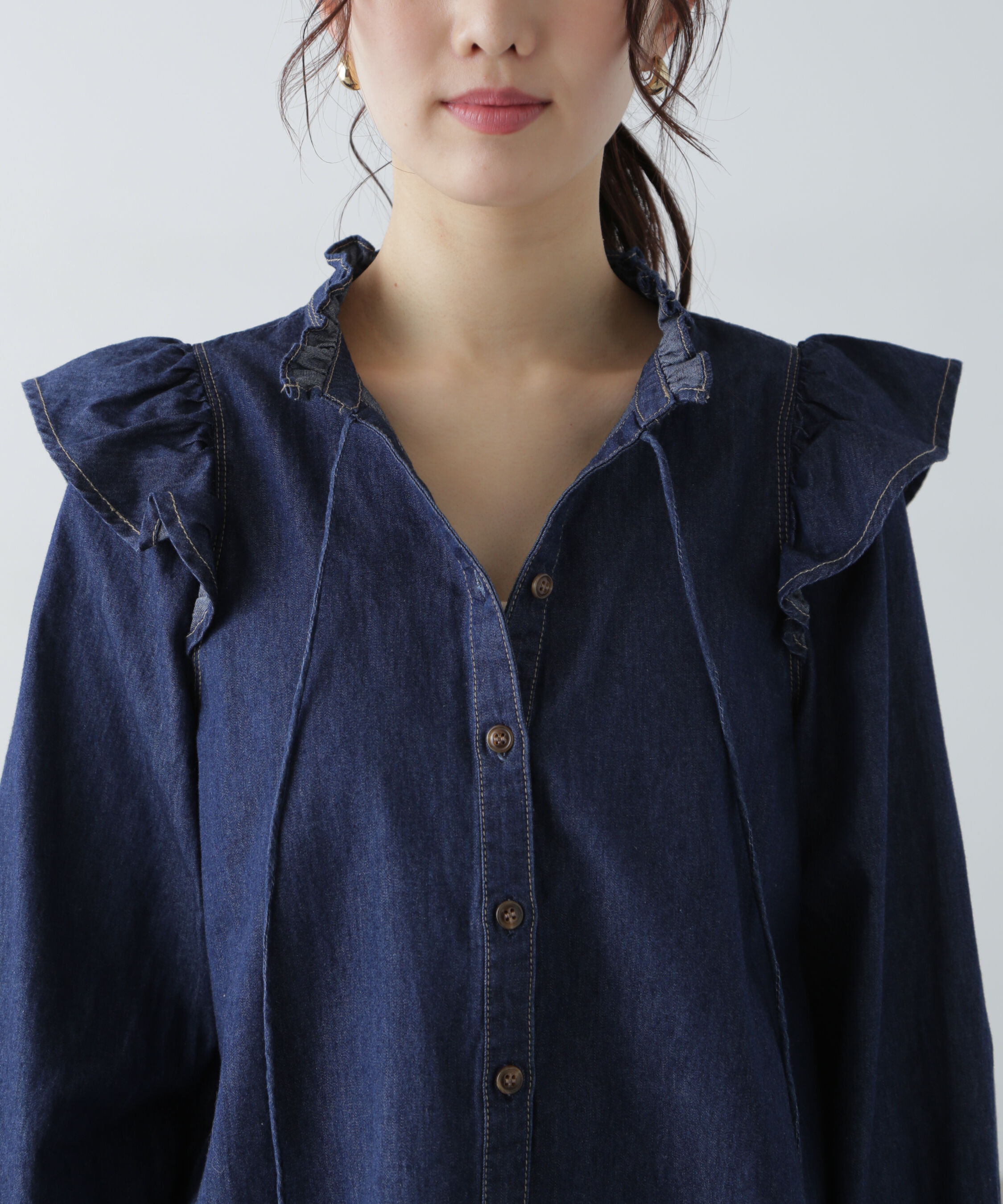  「スタンドフリルブラウス」|シャツ・ブラウス|