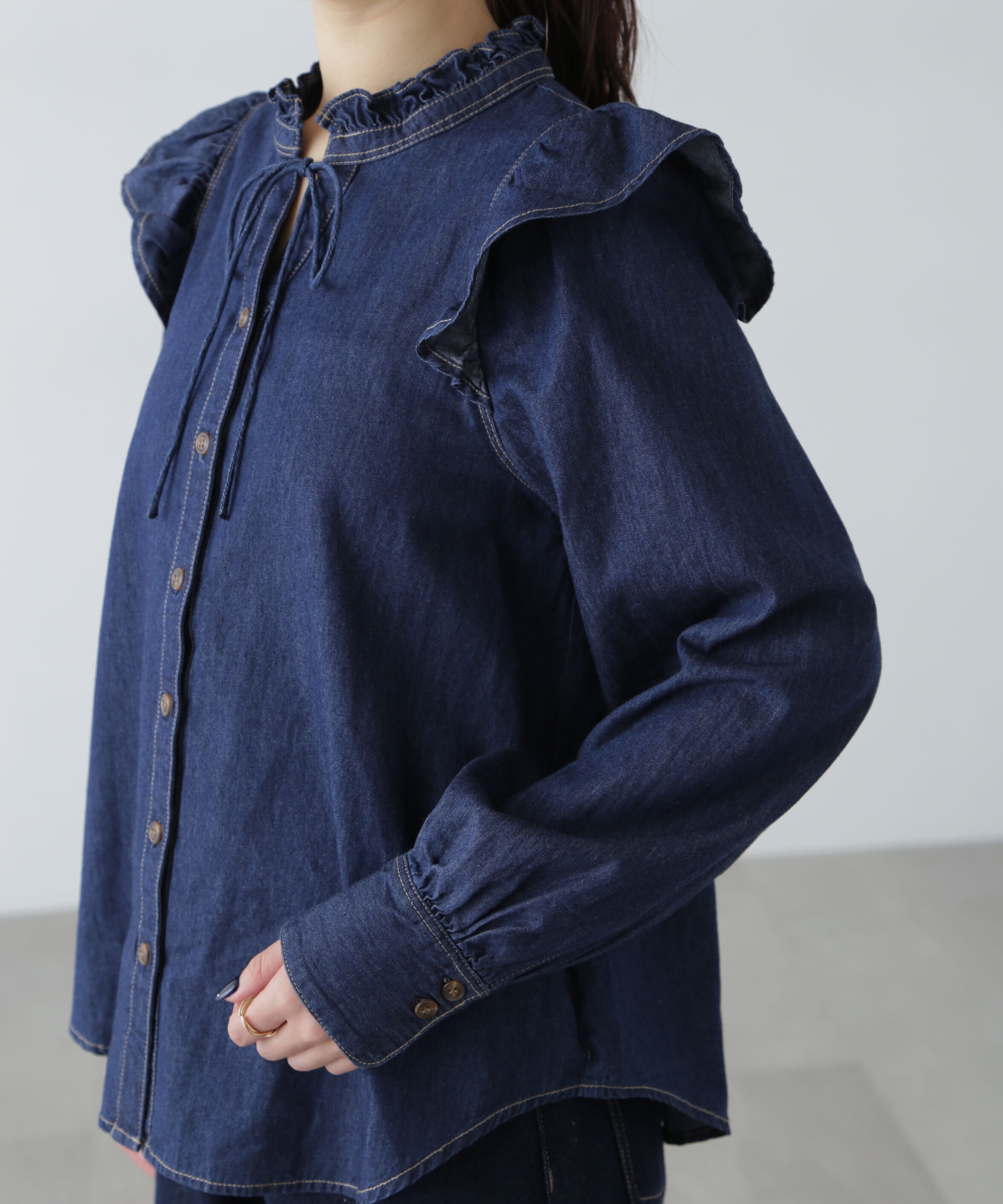  「スタンドフリルブラウス」|シャツ・ブラウス|