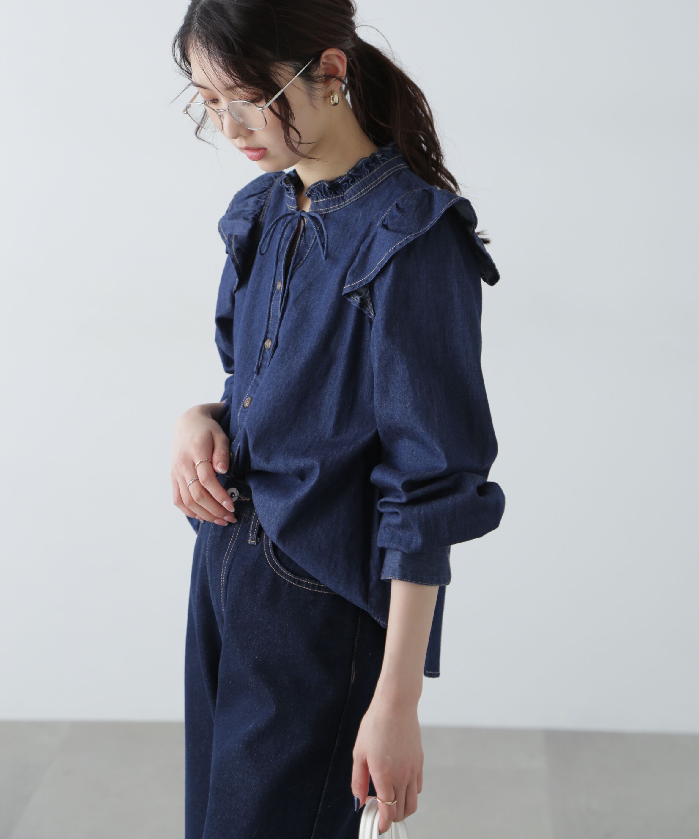  「スタンドフリルブラウス」|シャツ・ブラウス|