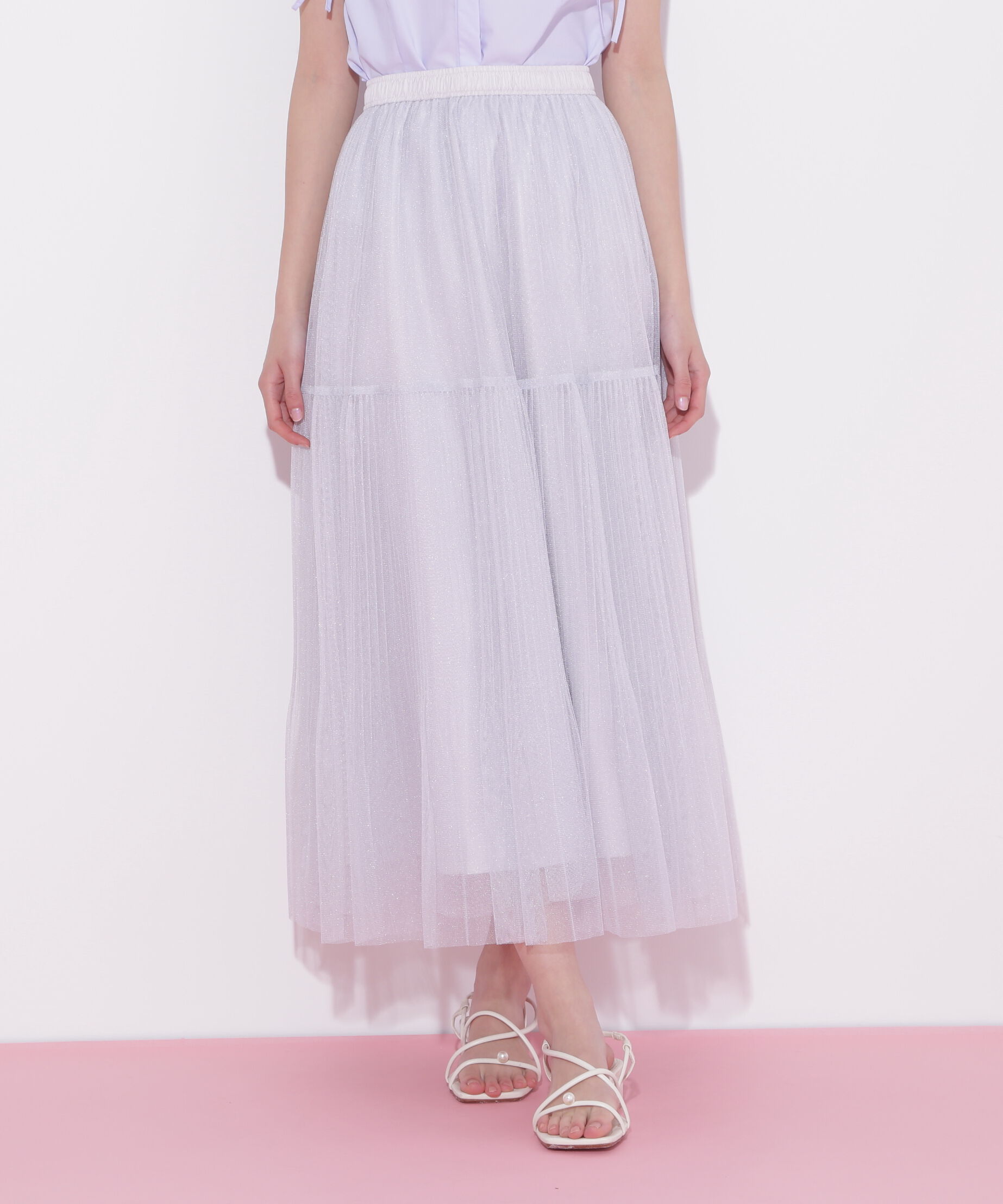  「ボリュームティアードチュールスカート」|スカート|