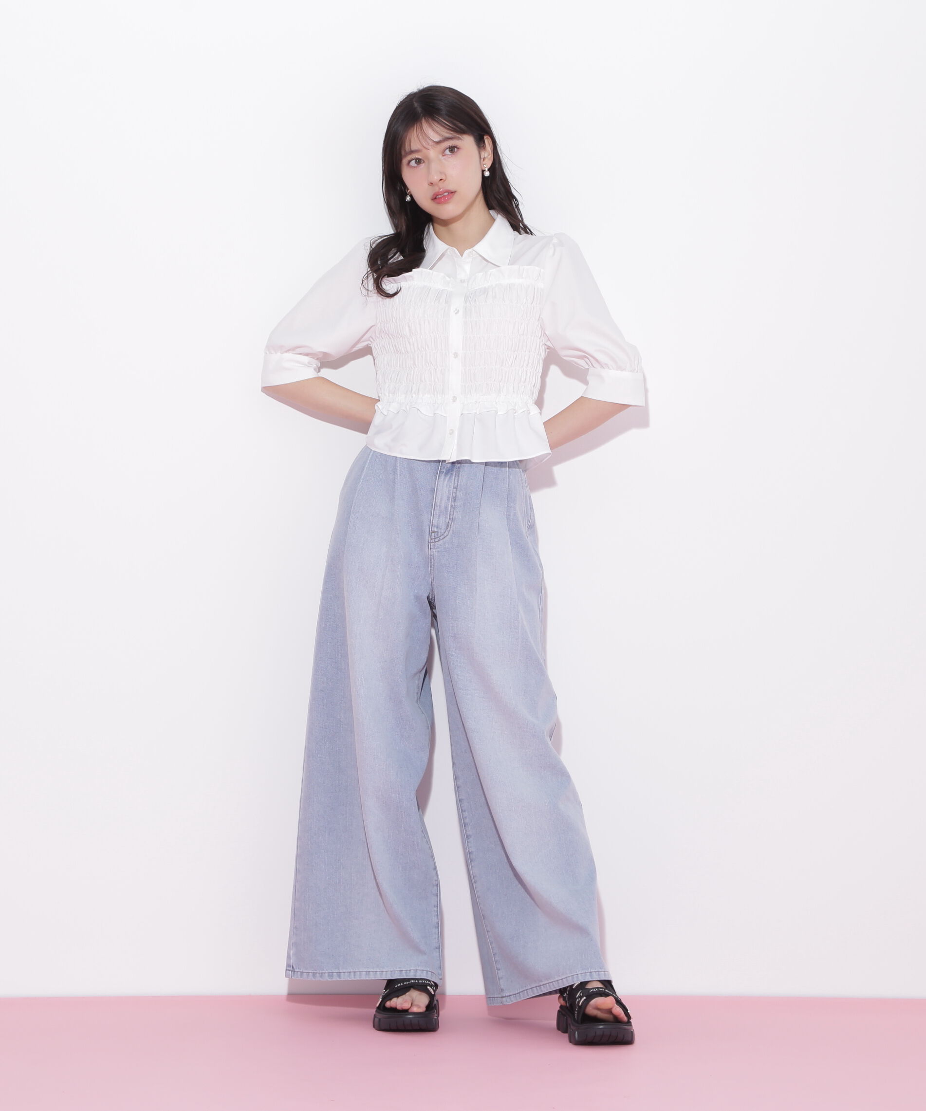  「タックワイドライトデニムパンツ」|その他|