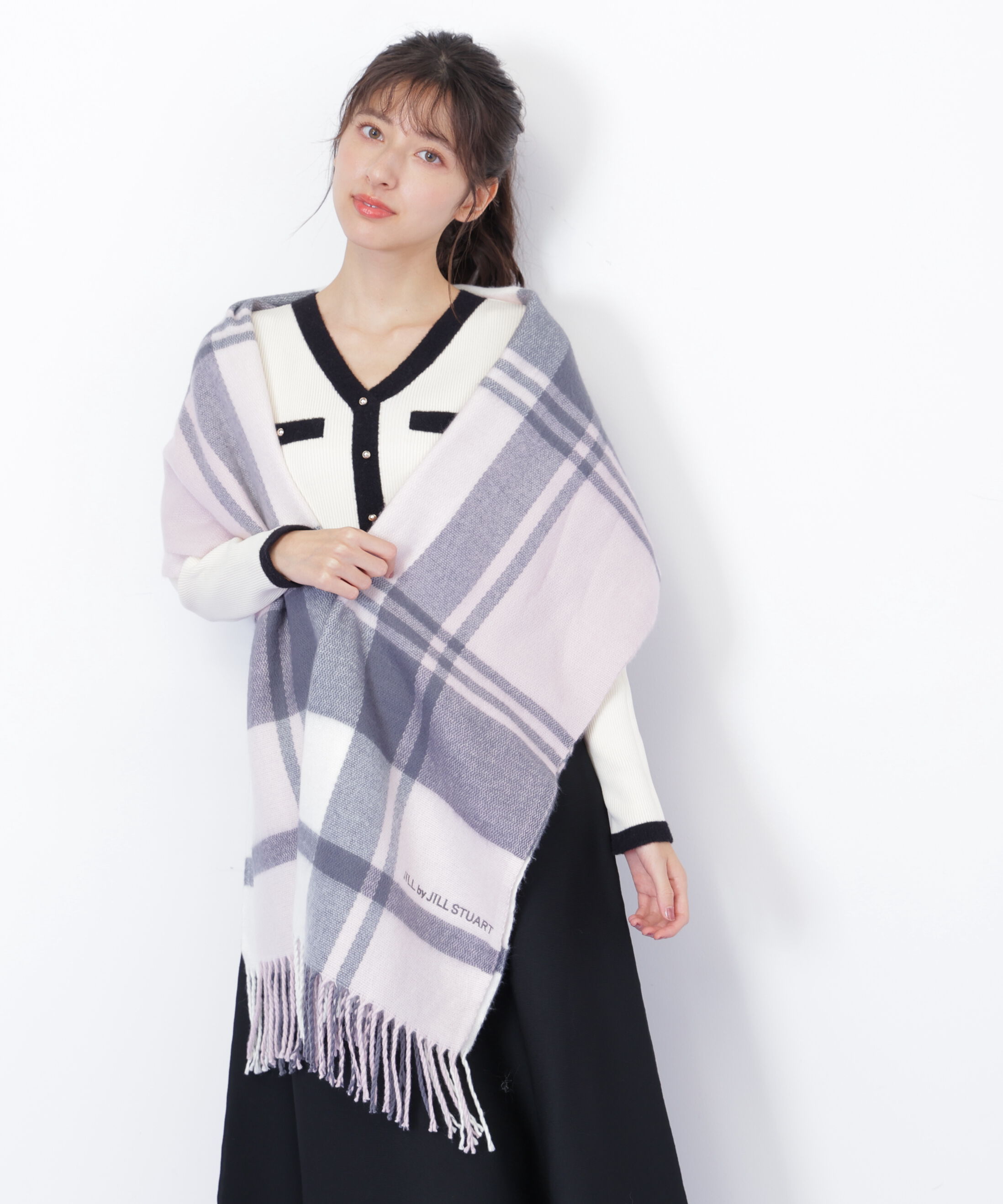  「エンブロイダリーロゴチェックストール」|バンダナ・スカーフ|