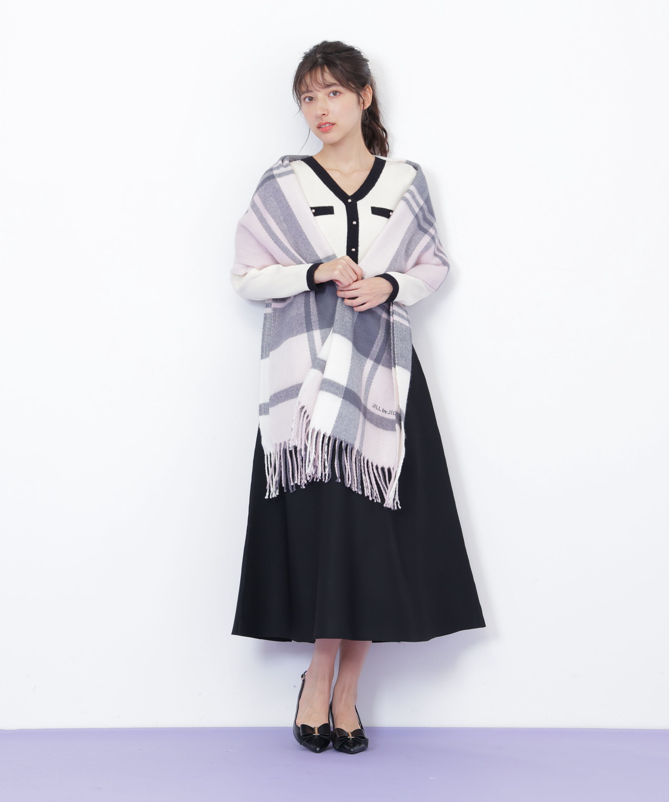  「エンブロイダリーロゴチェックストール」|バンダナ・スカーフ|