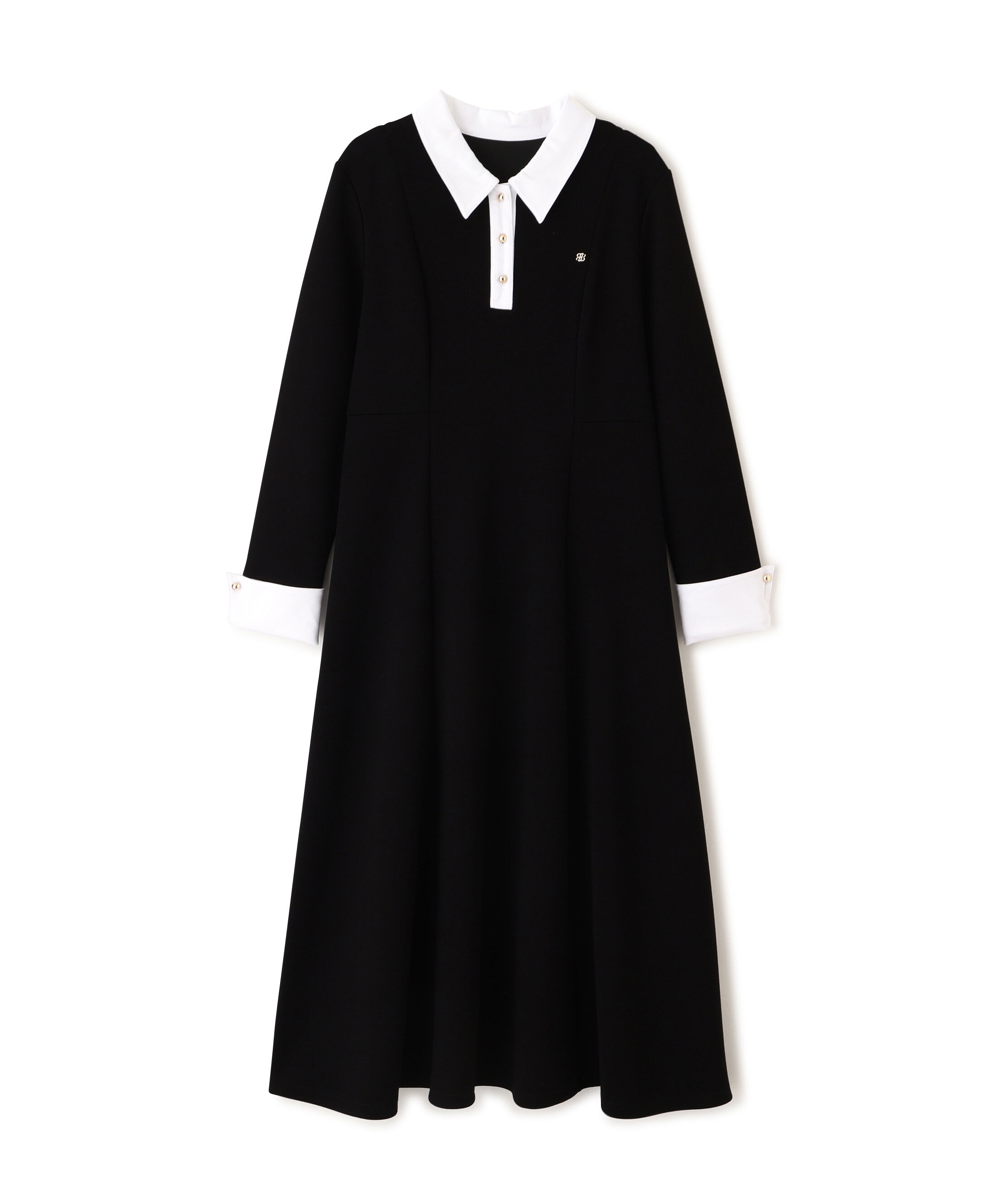  「ポロ衿カットソーフレアワンピース」|ワンピース|