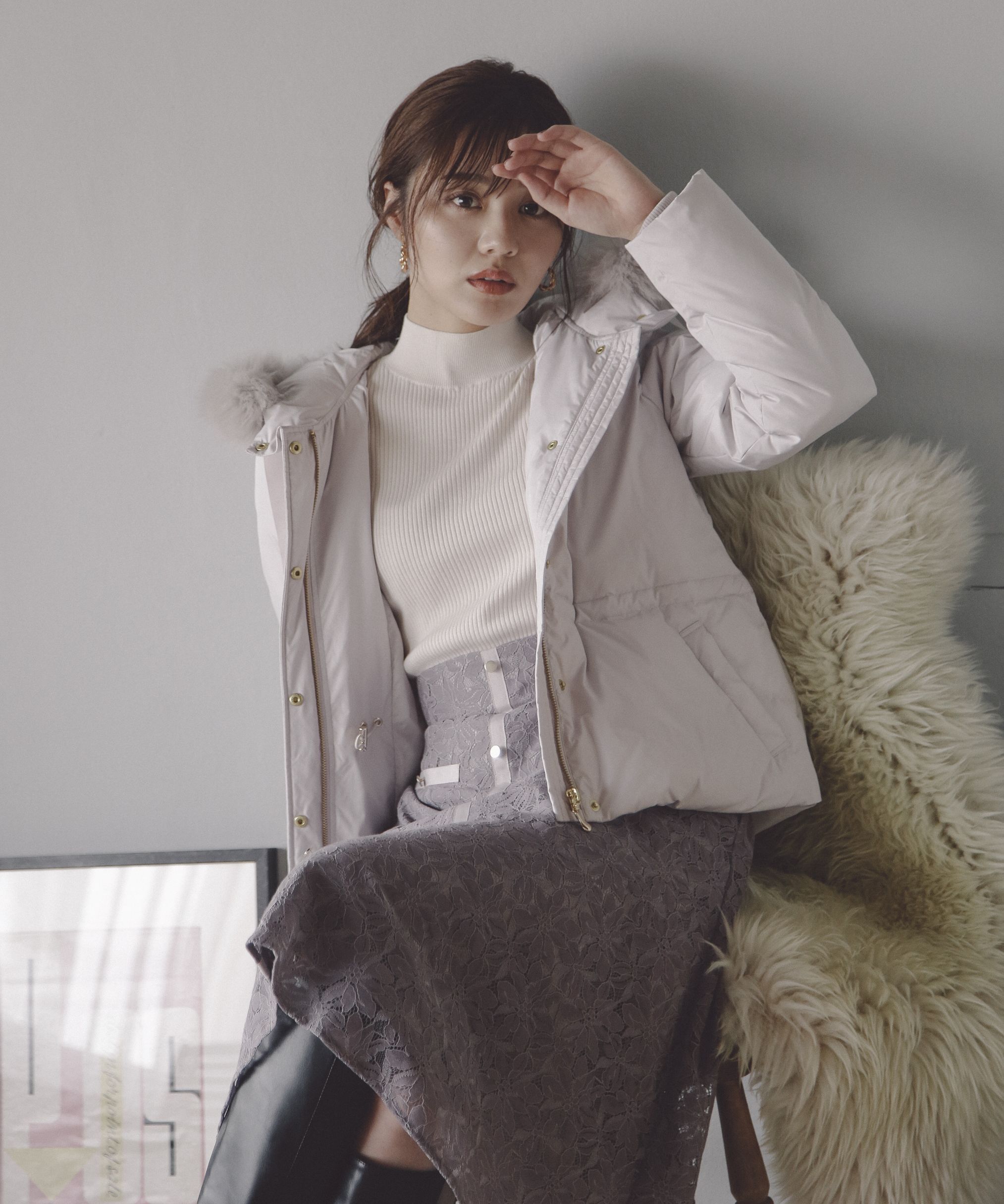 PROPORTION BODY DRESSING「ウエストマークショートダウン/23AW」|ブルゾン・スタジャン|グレージュ