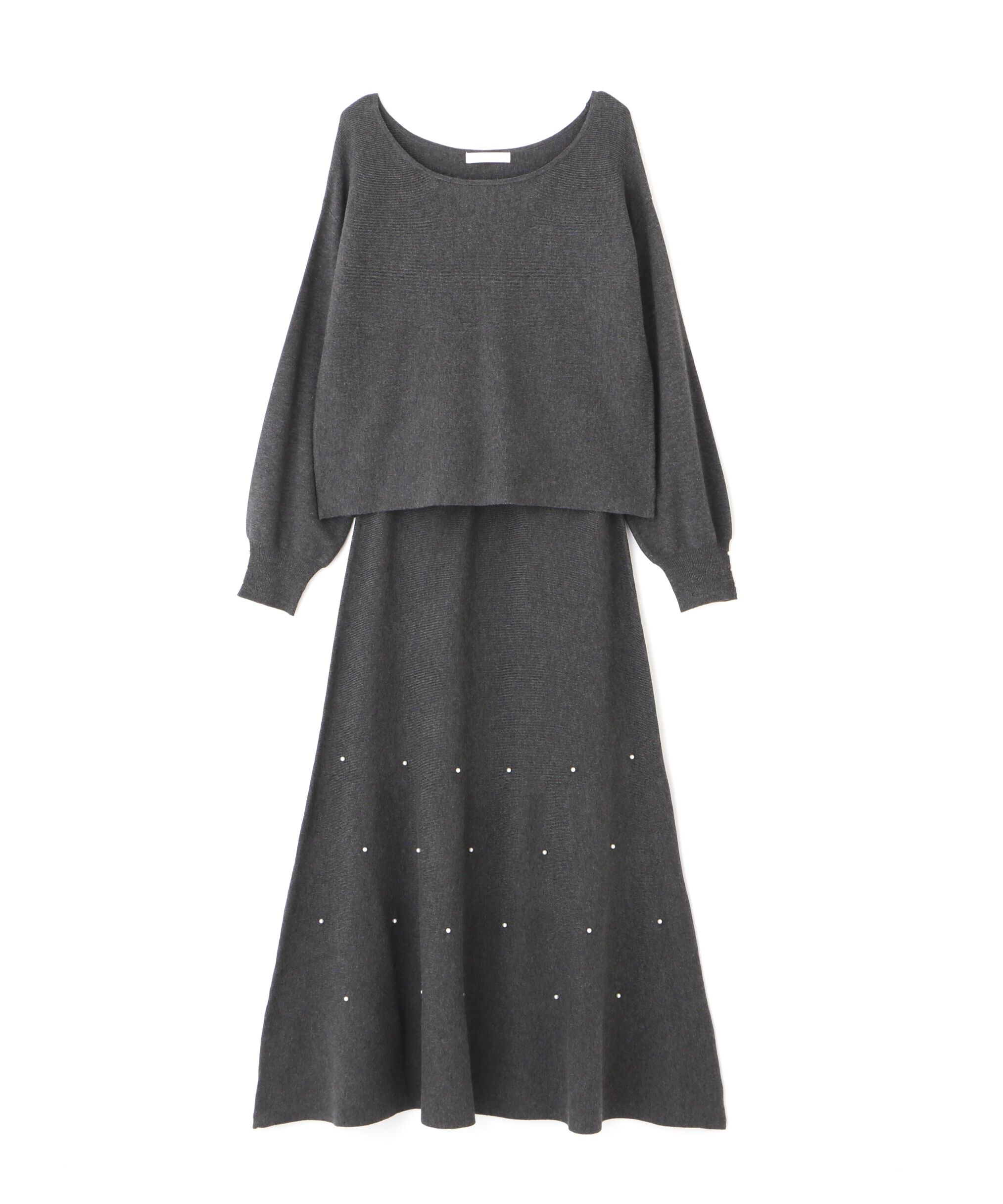 PROPORTION BODY DRESSING「パール付きニットアップ　24AW」|ワンピース|