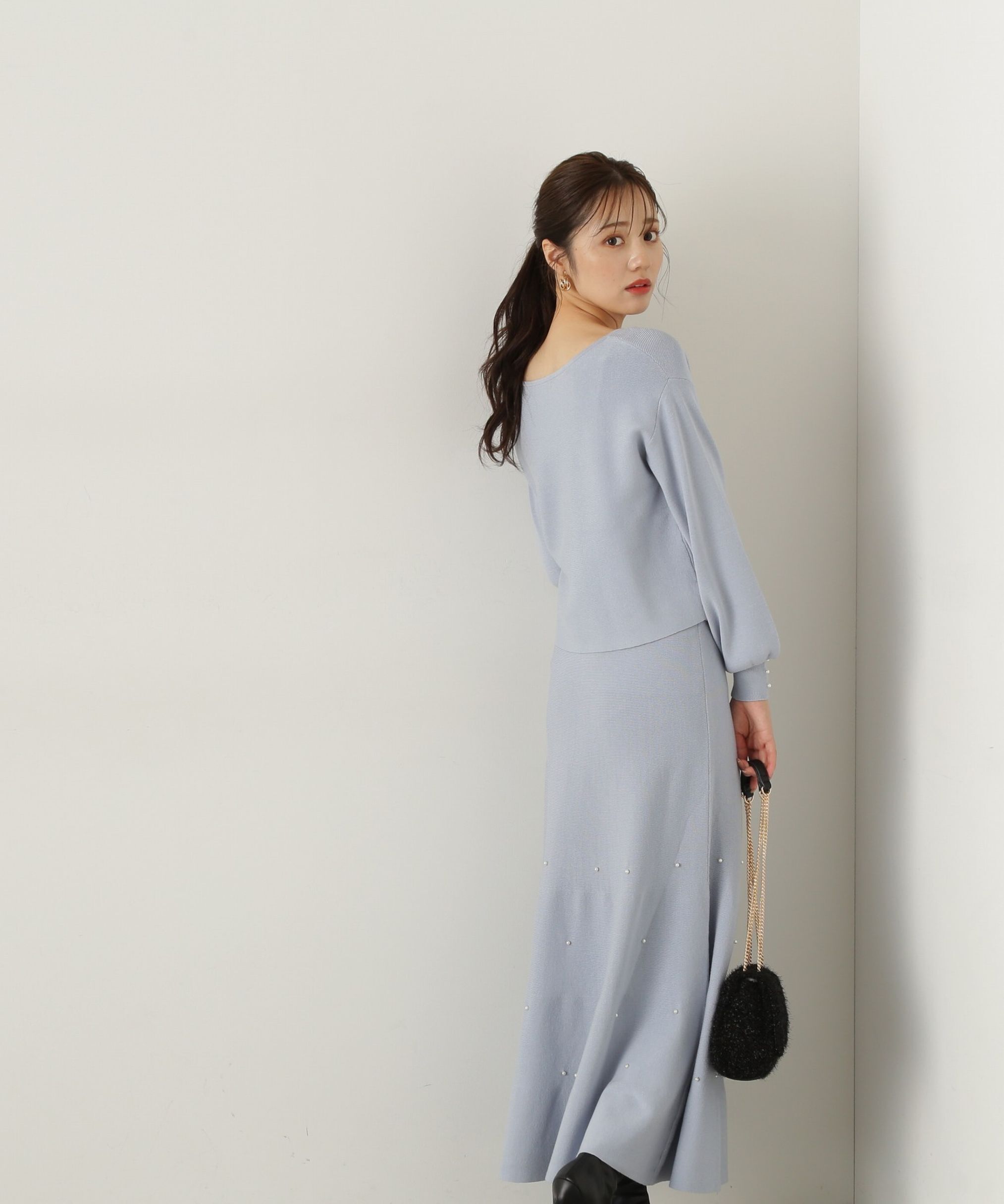 PROPORTION BODY DRESSING「パール付きニットアップ　24AW」|ワンピース|