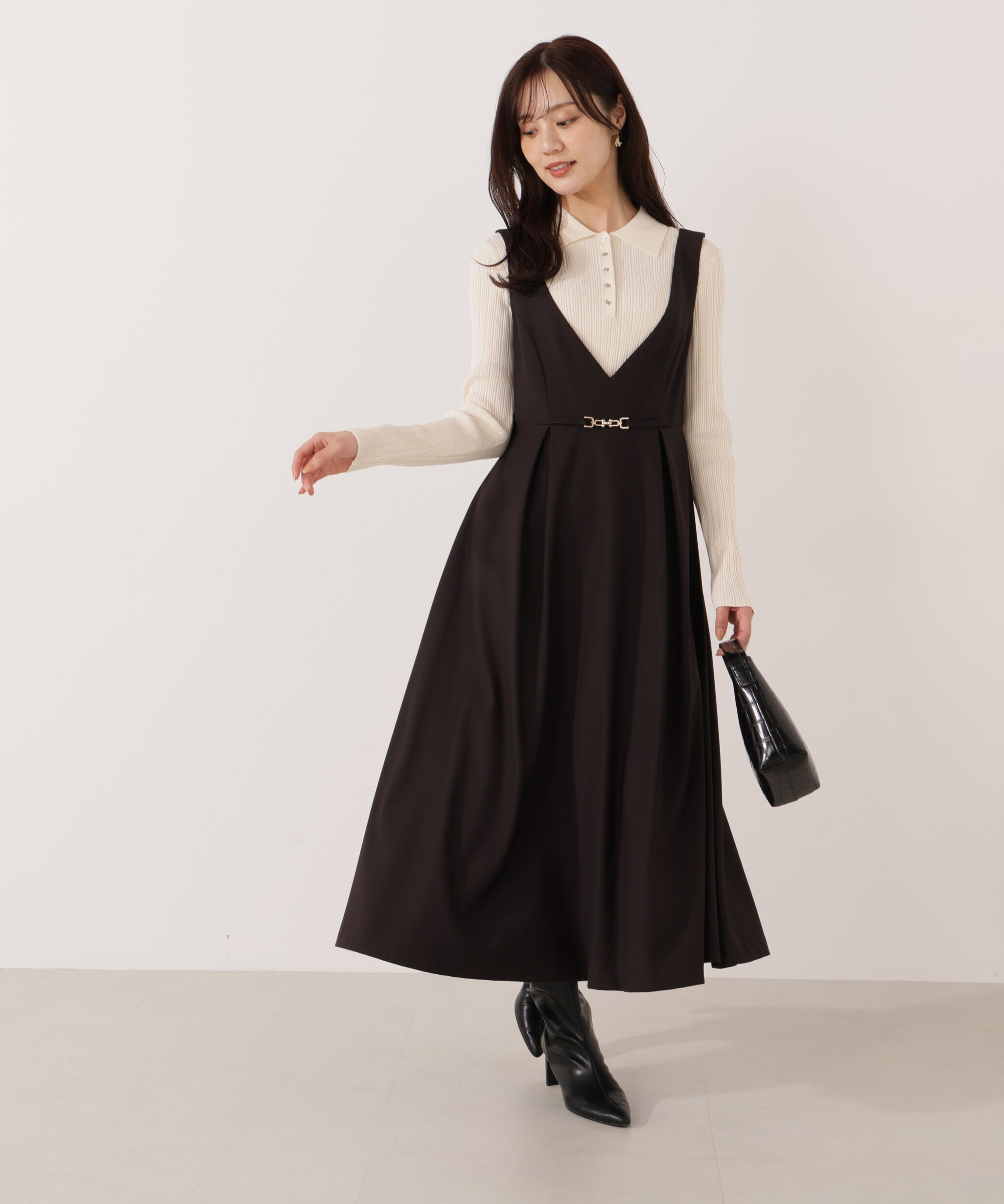 PROPORTION BODY DRESSING「タックフレアジャンスカ 25AW」|ワンピース|