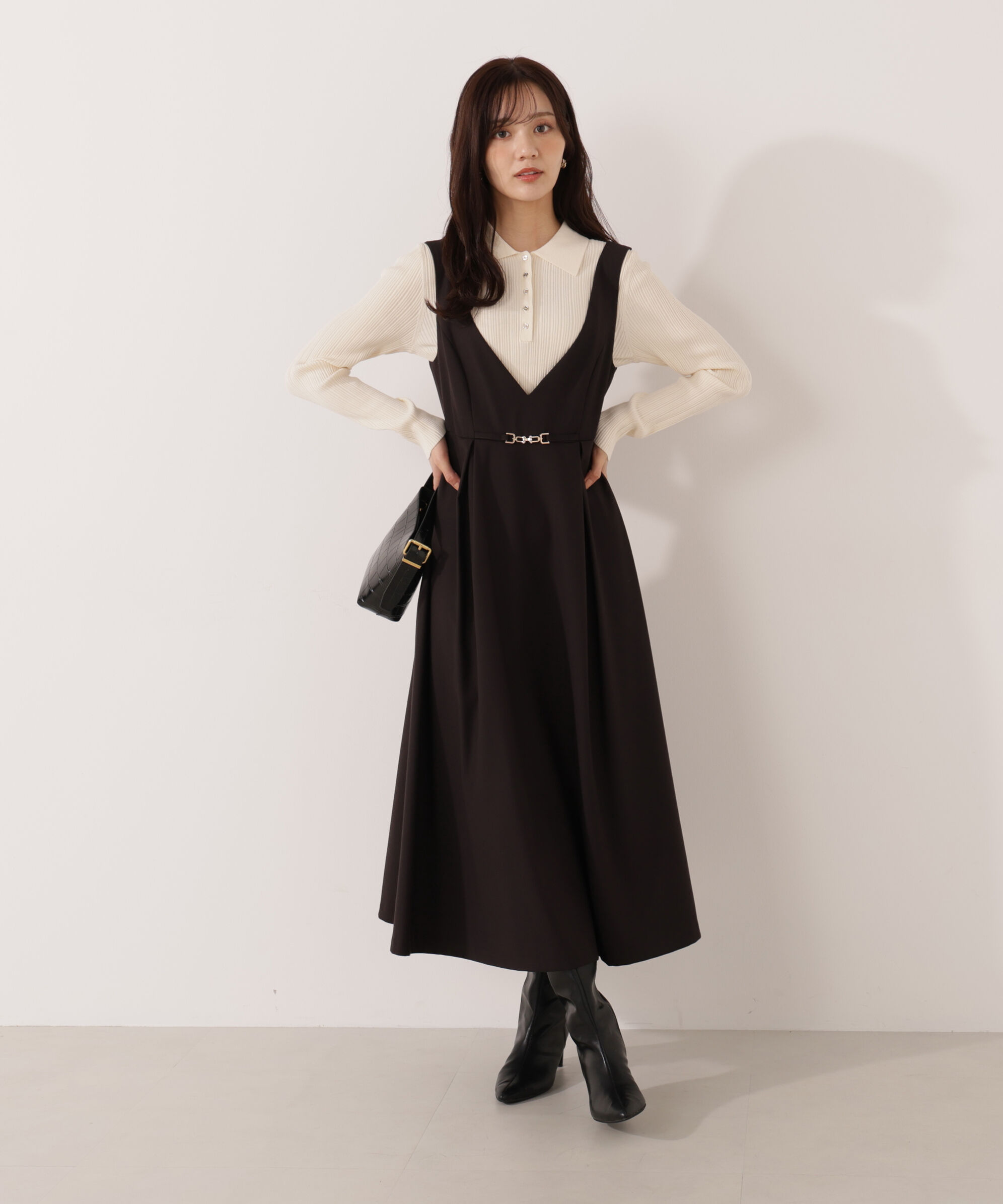 PROPORTION BODY DRESSING「タックフレアジャンスカ 25AW」|ワンピース|