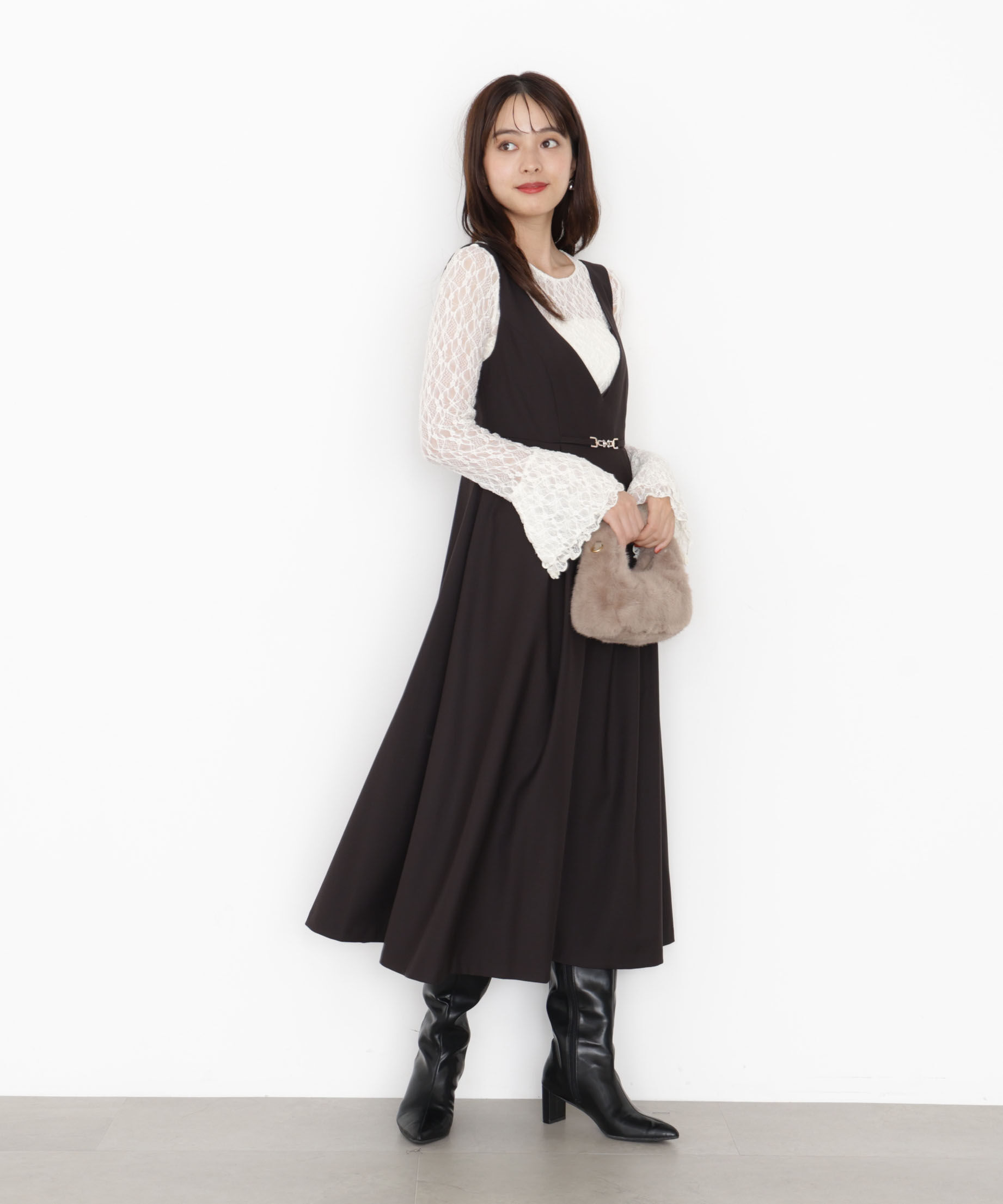 PROPORTION BODY DRESSING「タックフレアジャンスカ 25AW」|ワンピース|