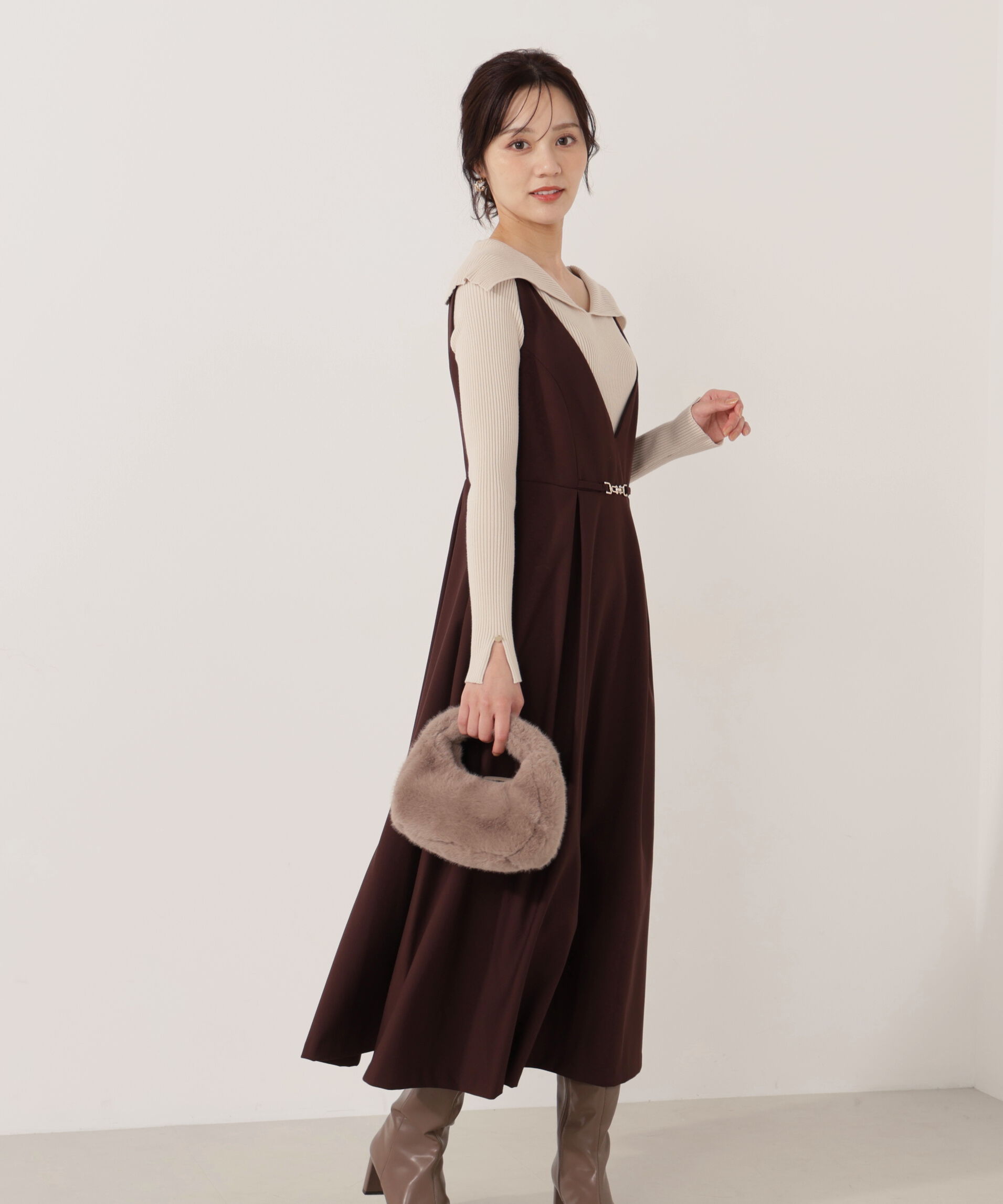 PROPORTION BODY DRESSING「タックフレアジャンスカ 25AW」|ワンピース|