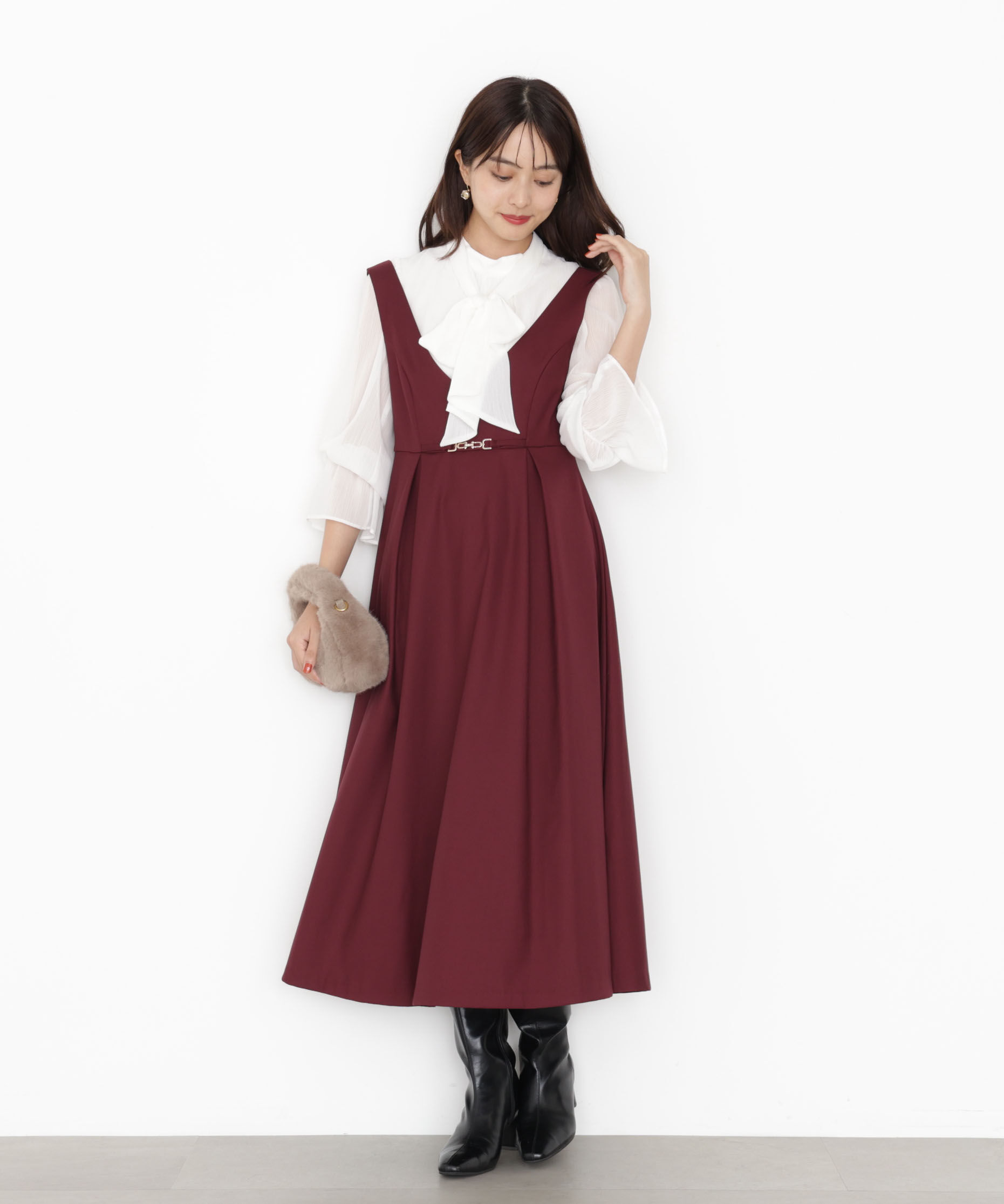 PROPORTION BODY DRESSING「タックフレアジャンスカ 25AW」|ワンピース|