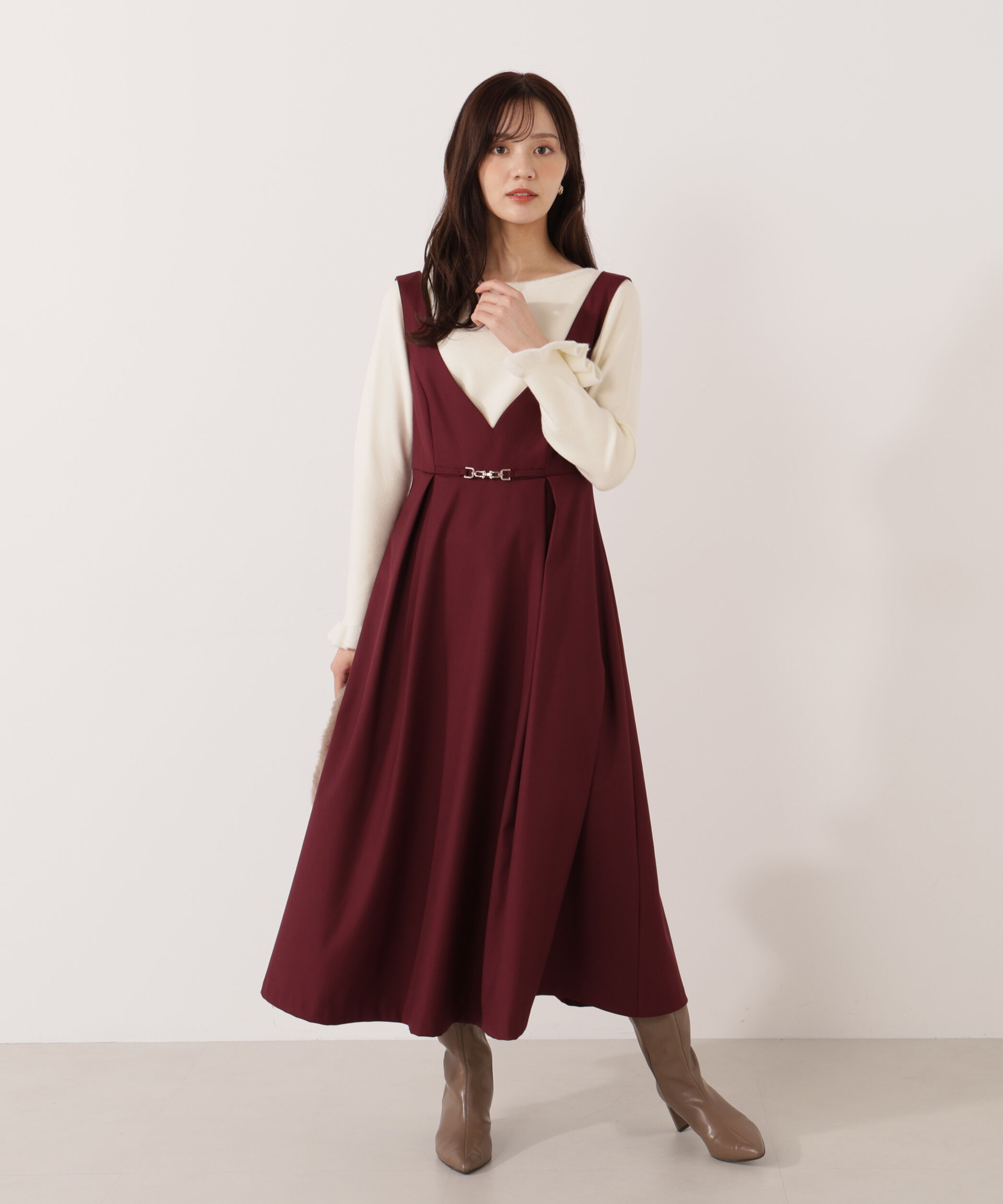 PROPORTION BODY DRESSING「タックフレアジャンスカ 25AW」|ワンピース|