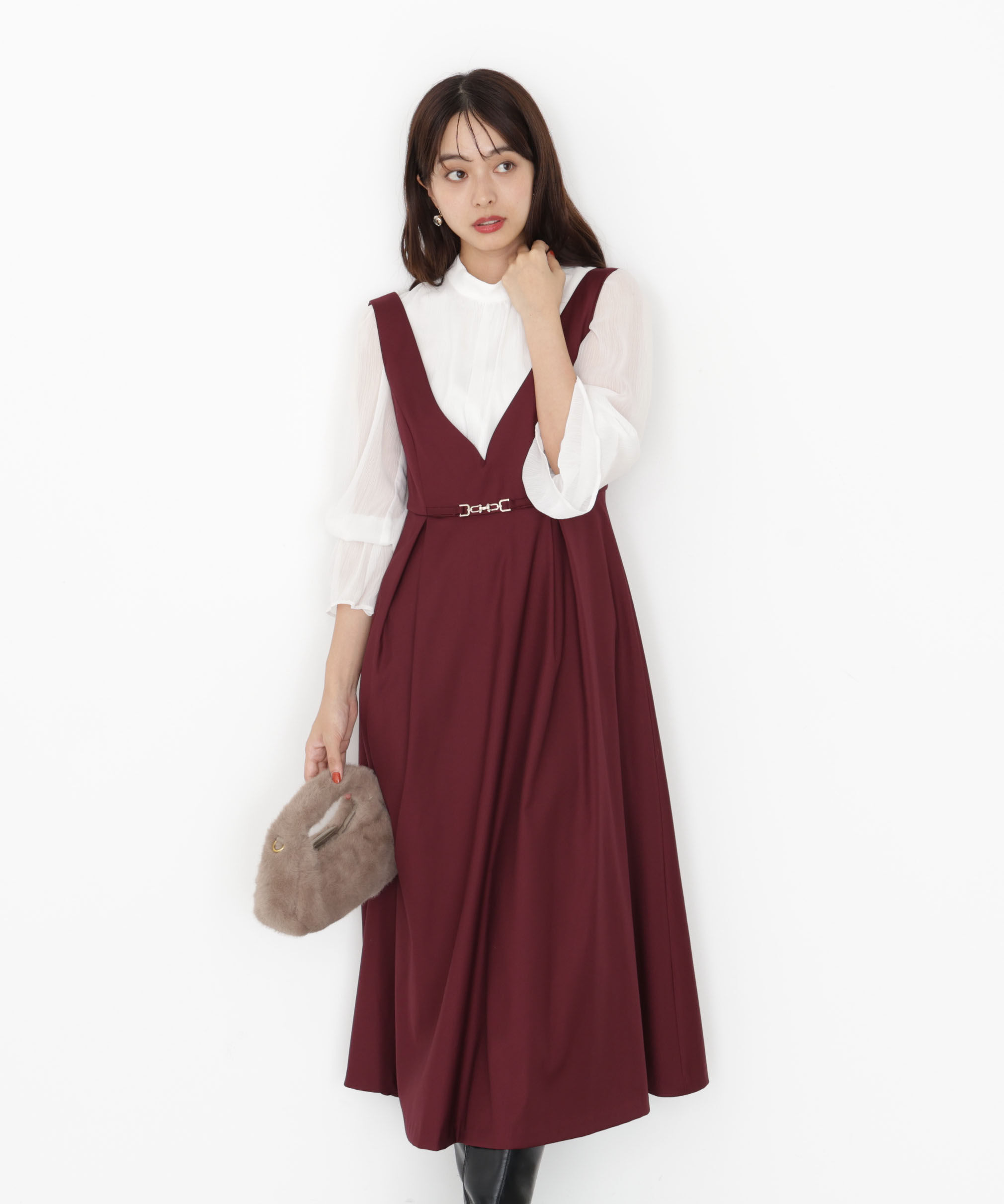 PROPORTION BODY DRESSING「タックフレアジャンスカ 25AW」|ワンピース|