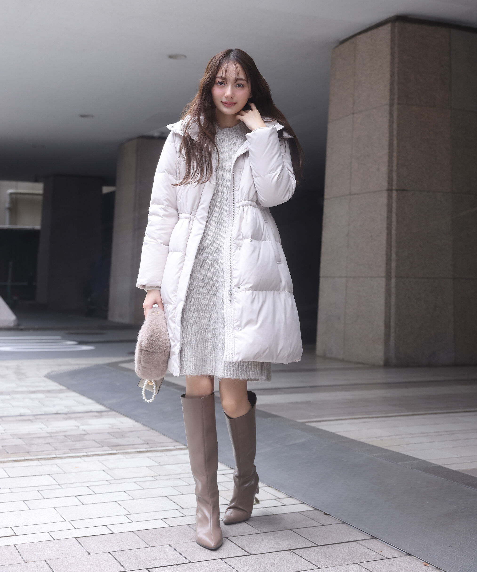 PROPORTION BODY DRESSING「フード取り外しダウン 25AW」|その他|ベージュ