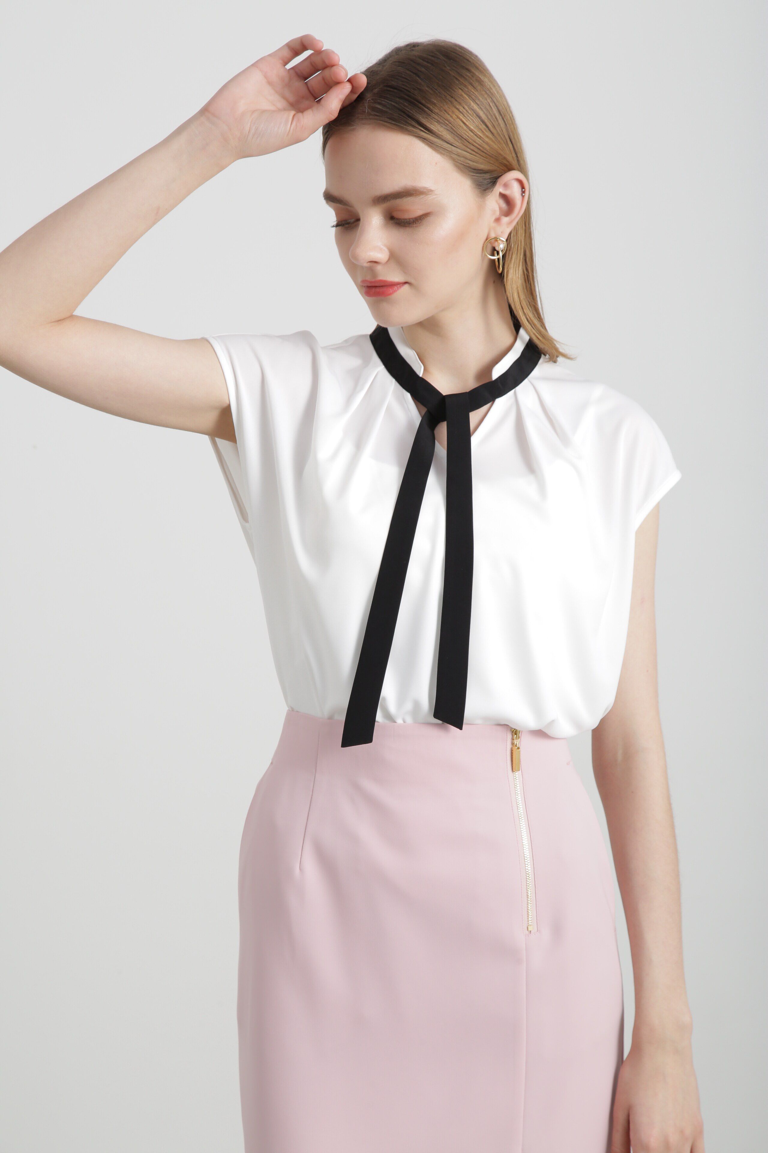  「◆バイカラーボウタイカットソー」|Tシャツ・カットソー|