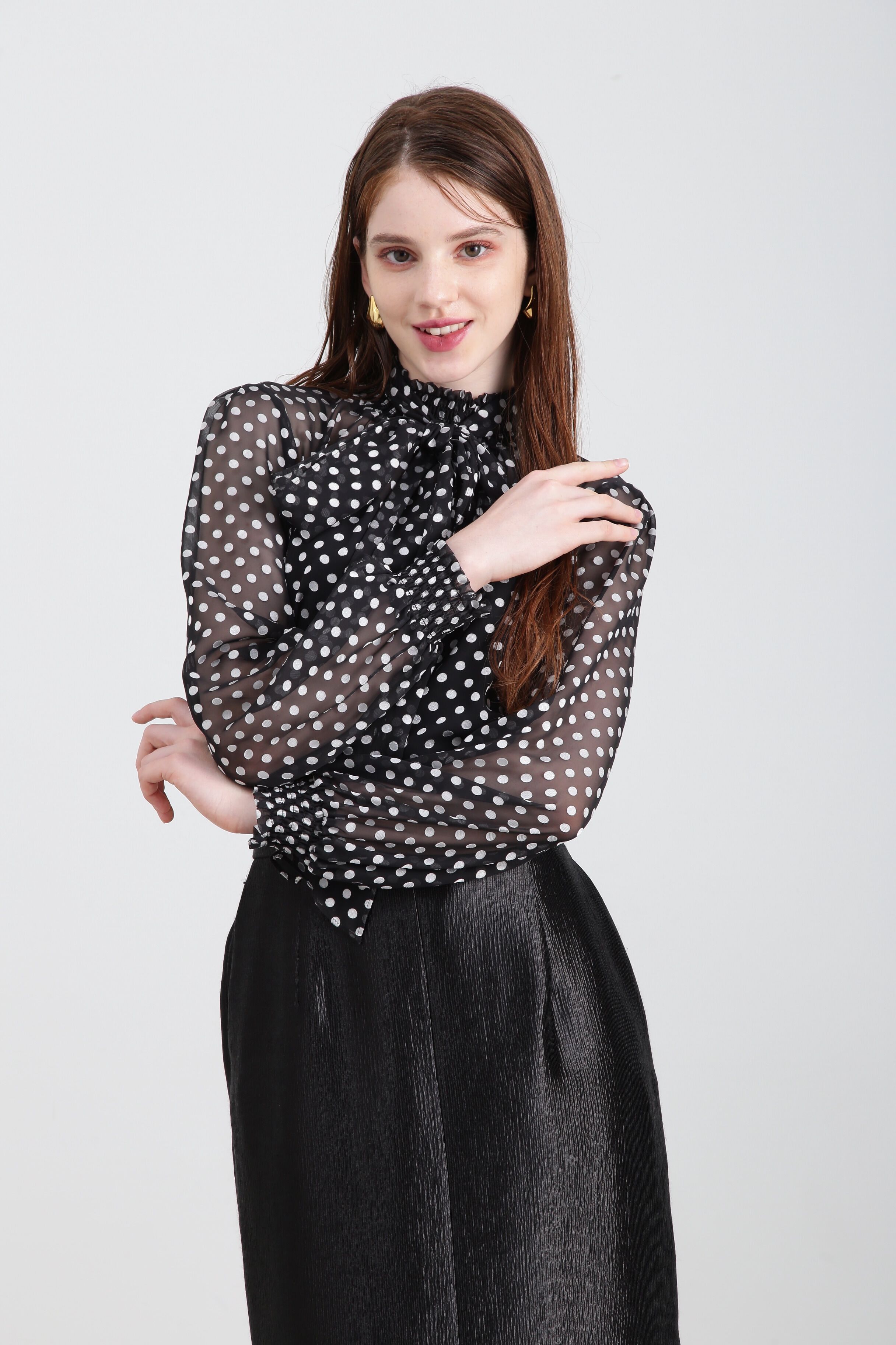  「◆オパールドットリボンブラウス」|シャツ・ブラウス|