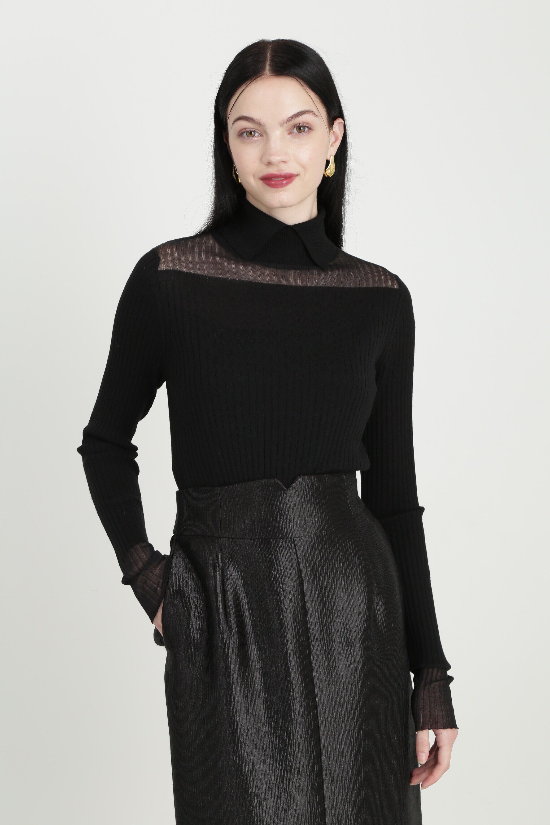  「◆スリットタートルネックニット」|ニット・セーター|ブラック