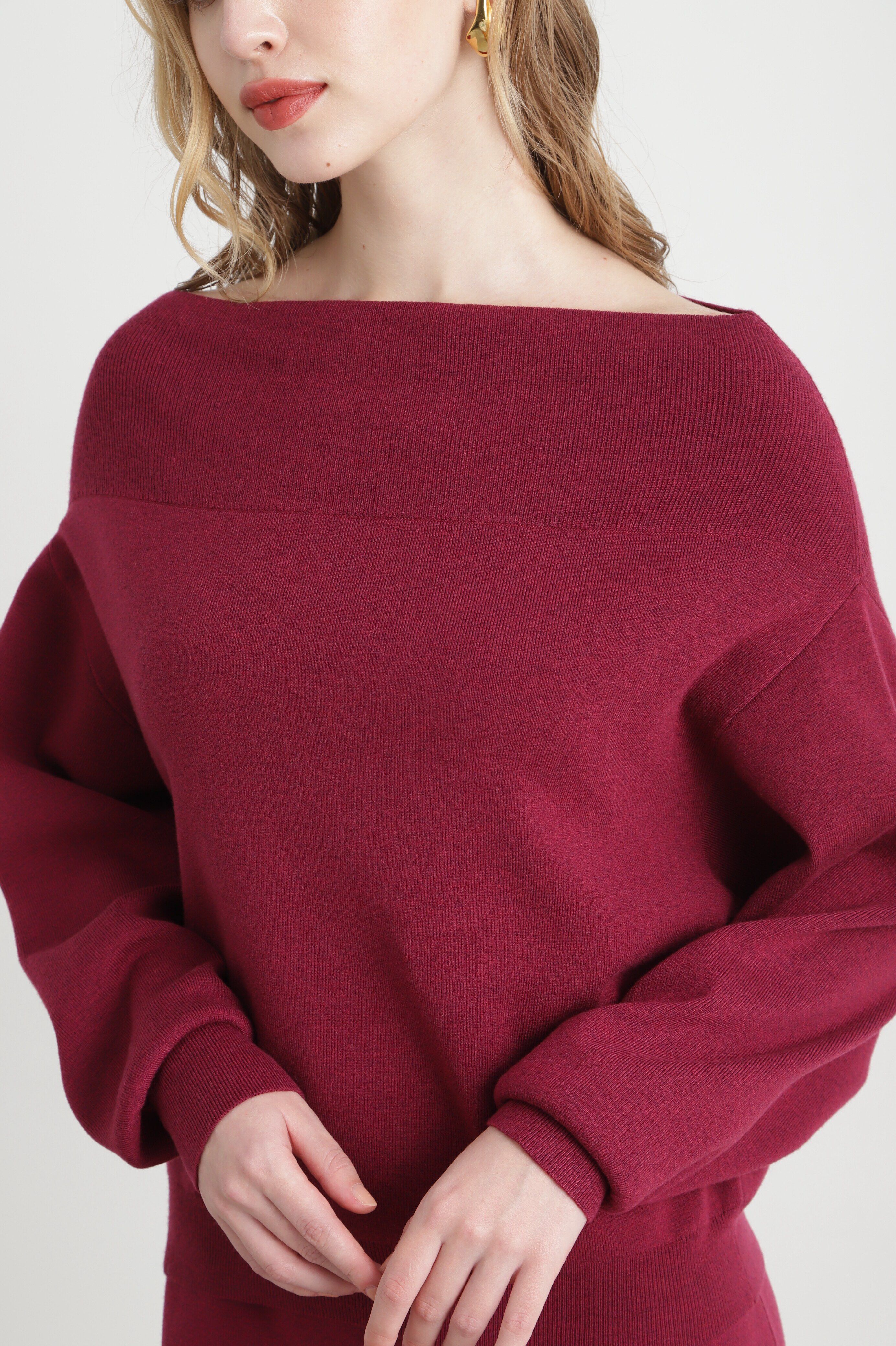  「ボートネックニットプルオーバー」|ニット・セーター|