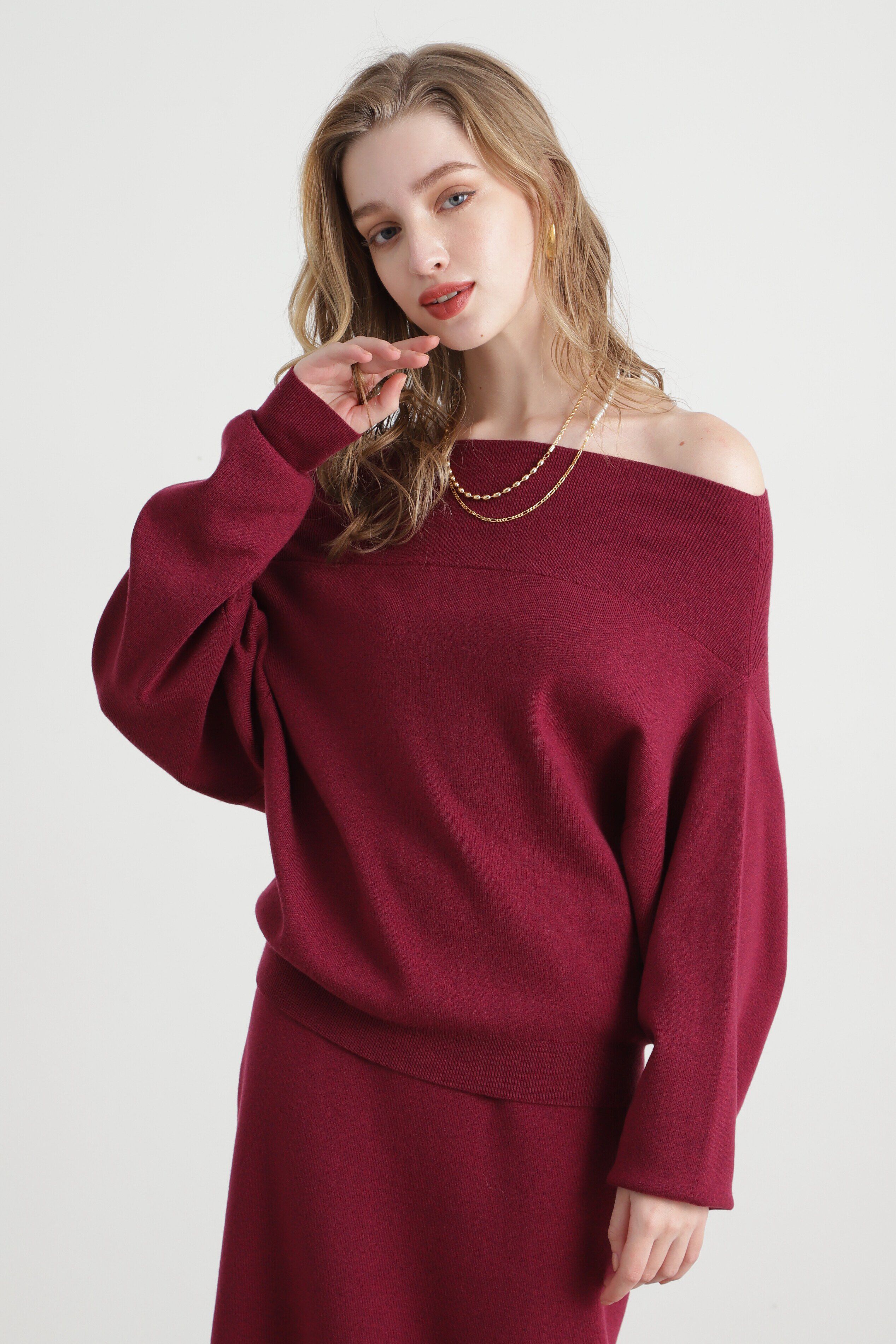  「ボートネックニットプルオーバー」|ニット・セーター|