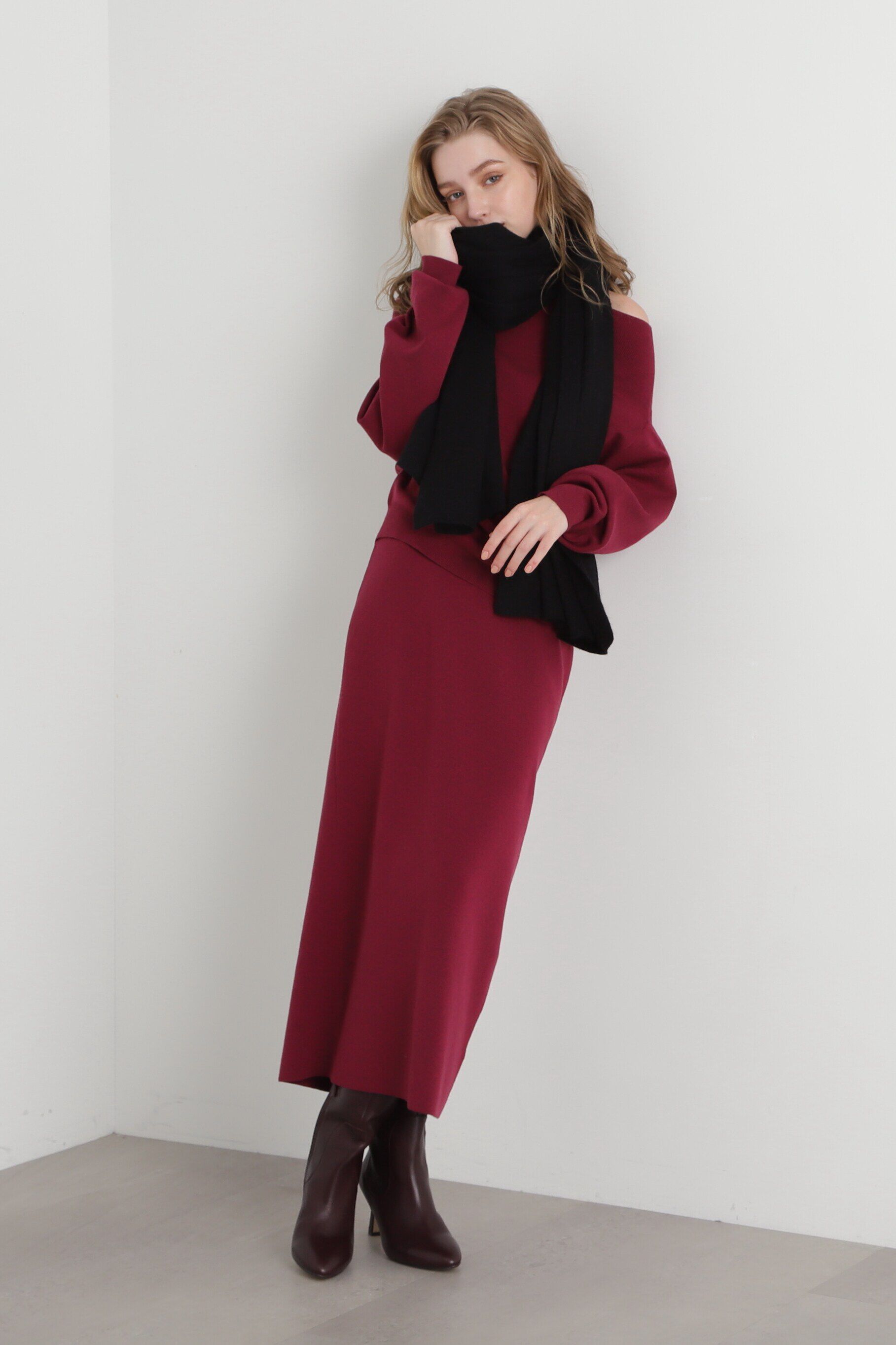  「ボートネックニットプルオーバー」|ニット・セーター|