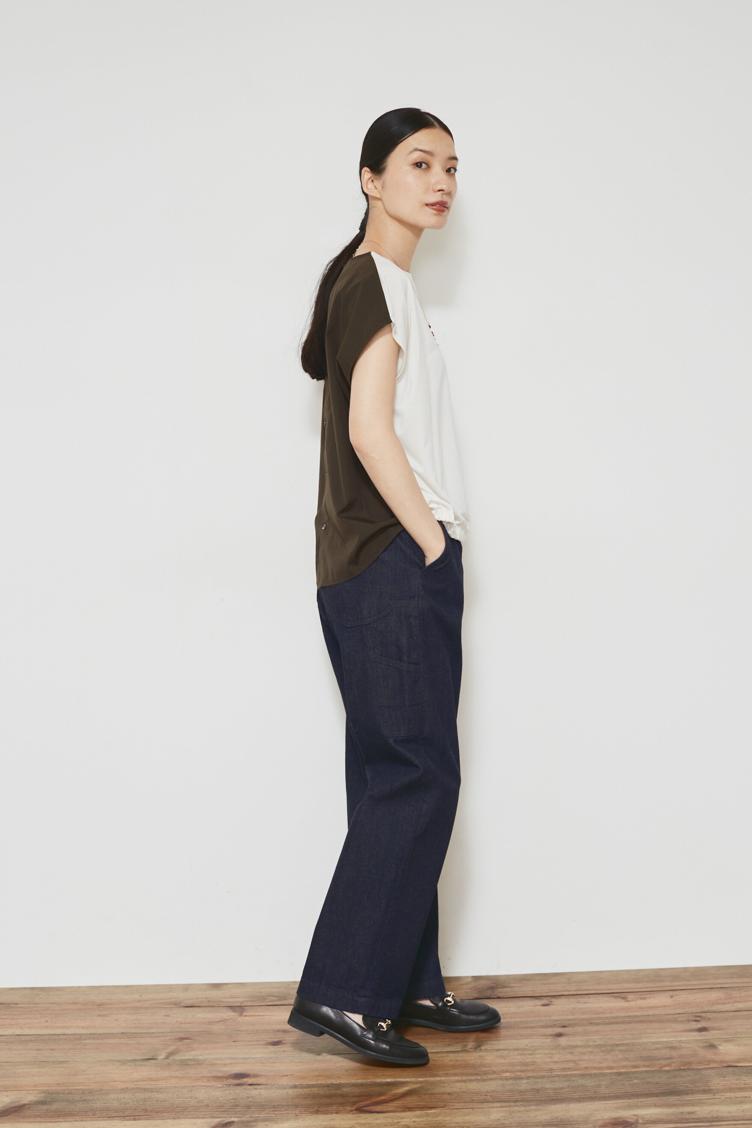  「◆布帛ドッキングカットソー」|Tシャツ・カットソー|