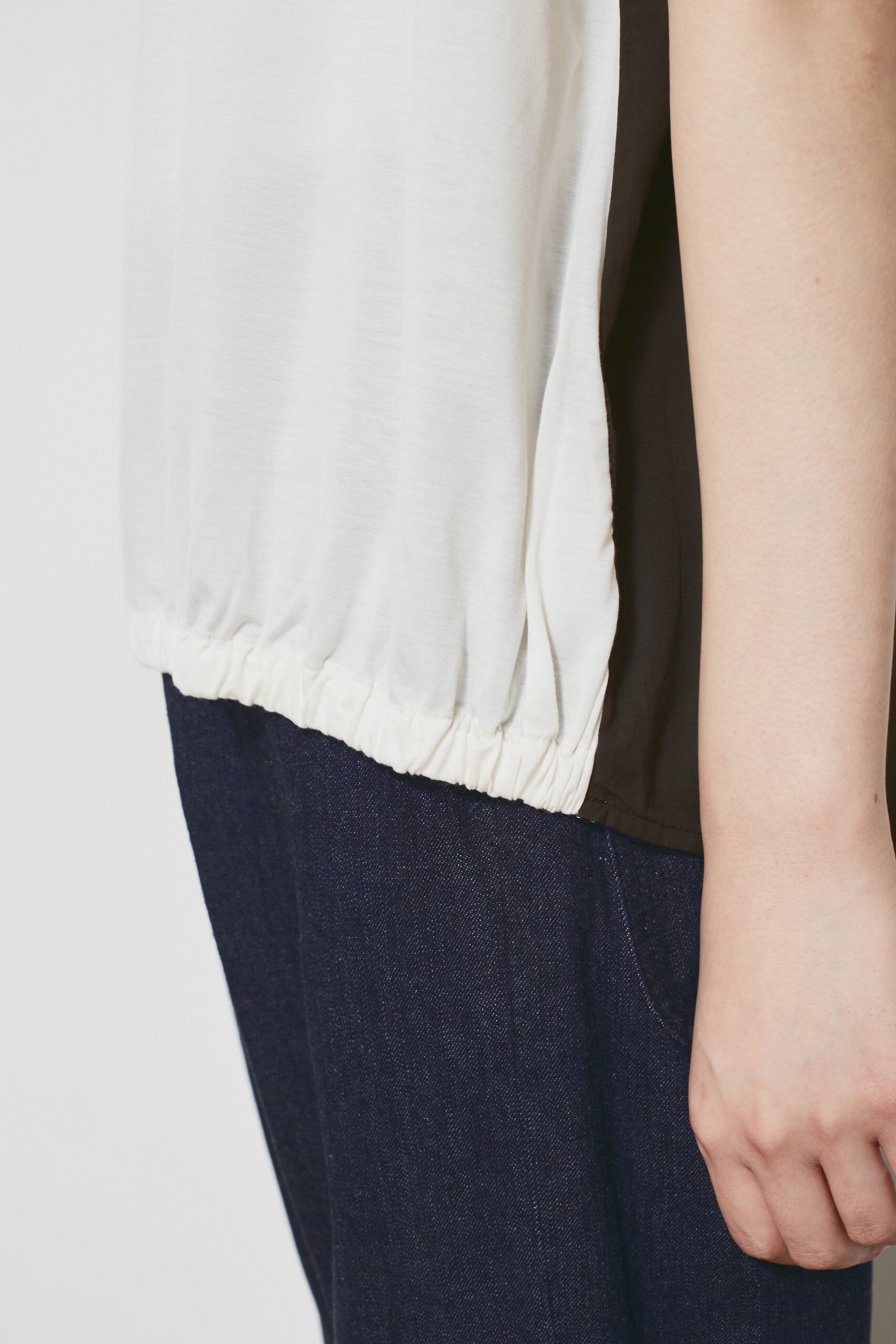  「◆布帛ドッキングカットソー」|Tシャツ・カットソー|