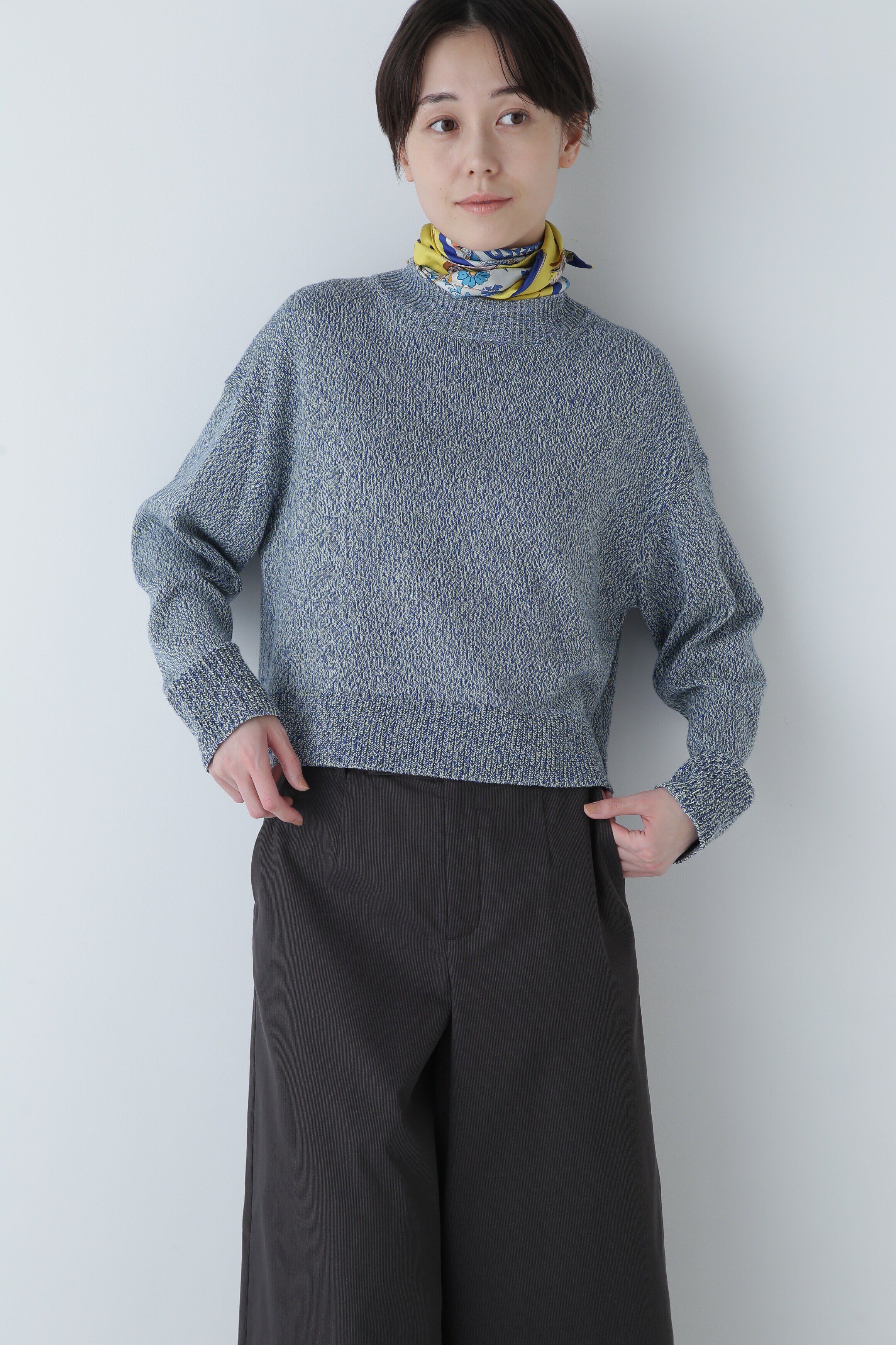  「◆ＭＩＸカラーギマニット」|ニット・セーター|ブルーMIX3