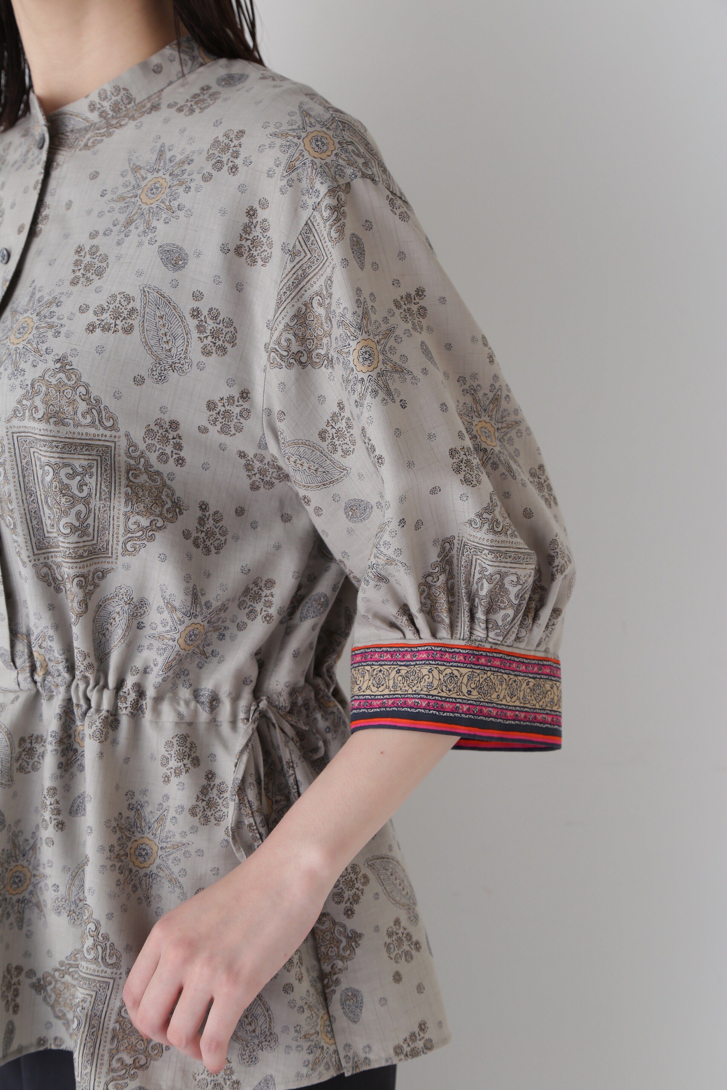  「◆モロッカンプリントウエストギャザーブラウス」|シャツ・ブラウス|