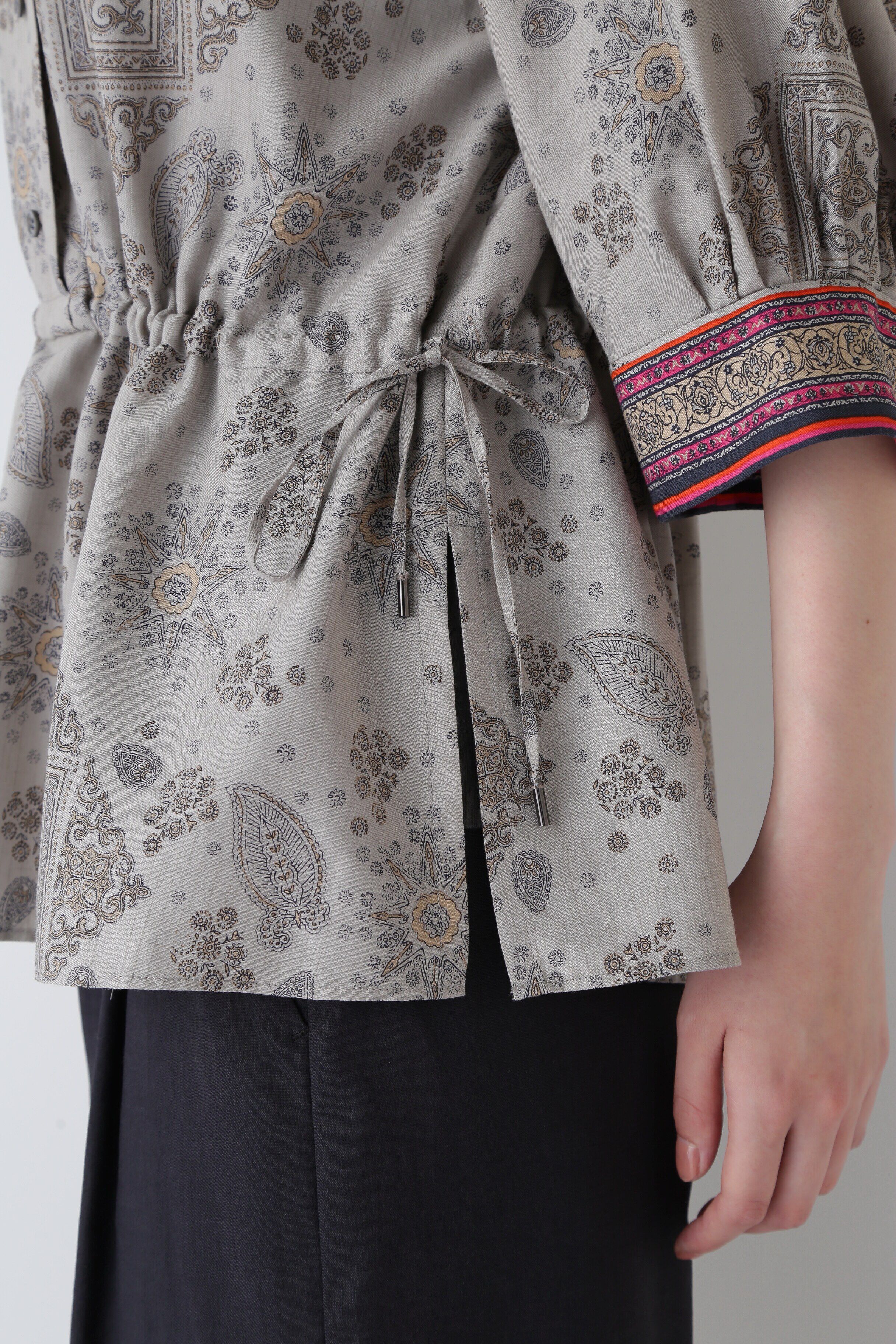  「◆モロッカンプリントウエストギャザーブラウス」|シャツ・ブラウス|