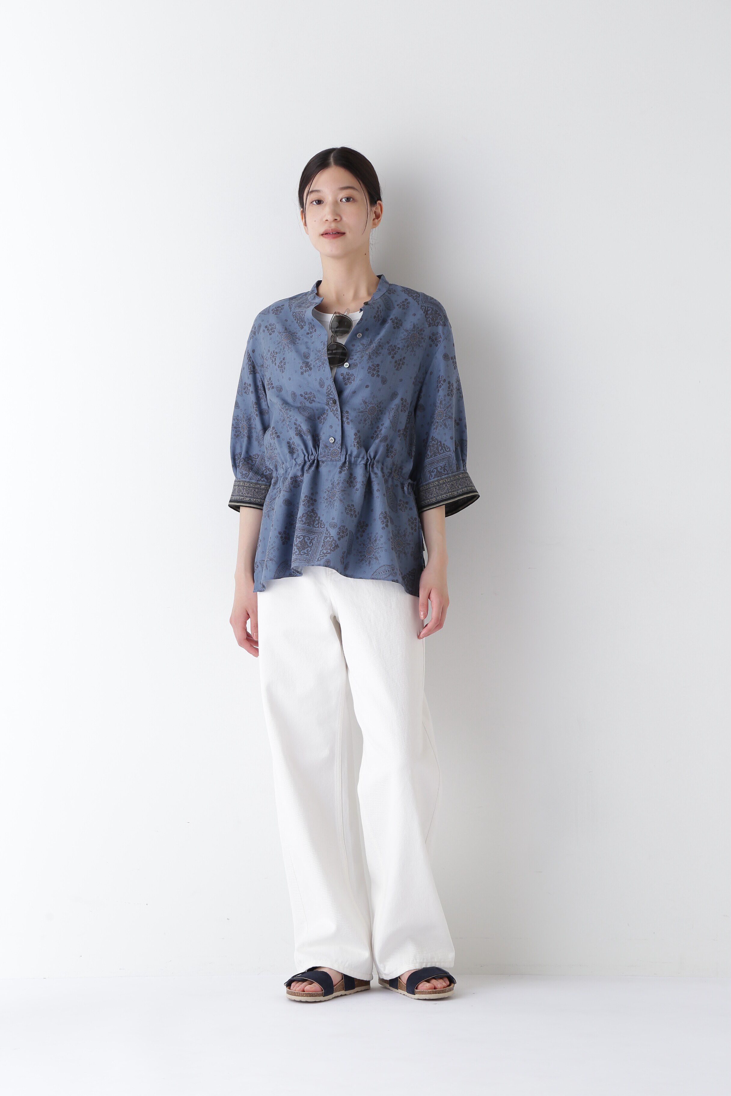  「◆モロッカンプリントウエストギャザーブラウス」|シャツ・ブラウス|