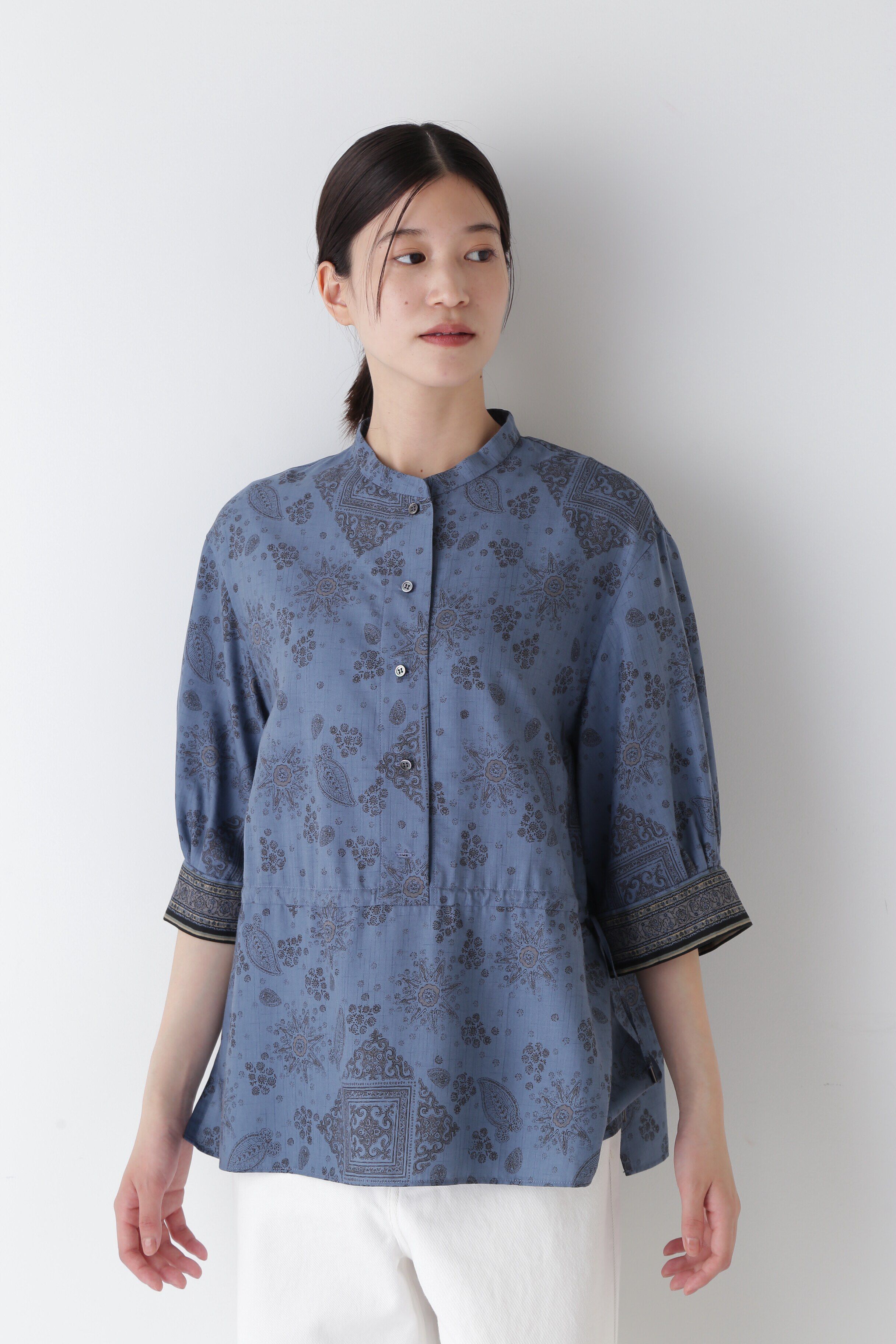  「◆モロッカンプリントウエストギャザーブラウス」|シャツ・ブラウス|