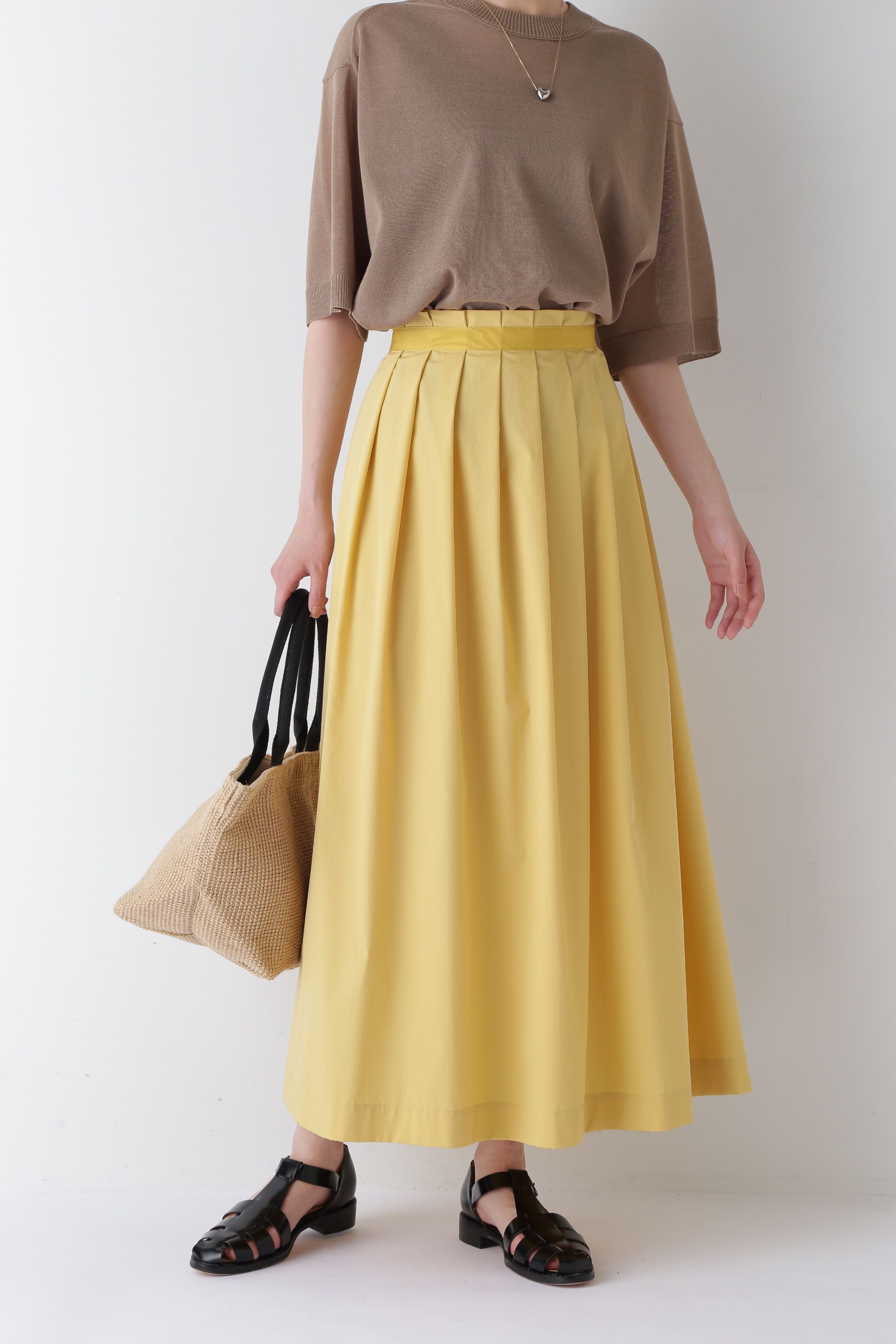  「◆コットンＰＥタックスカート」|スカート|イエロー