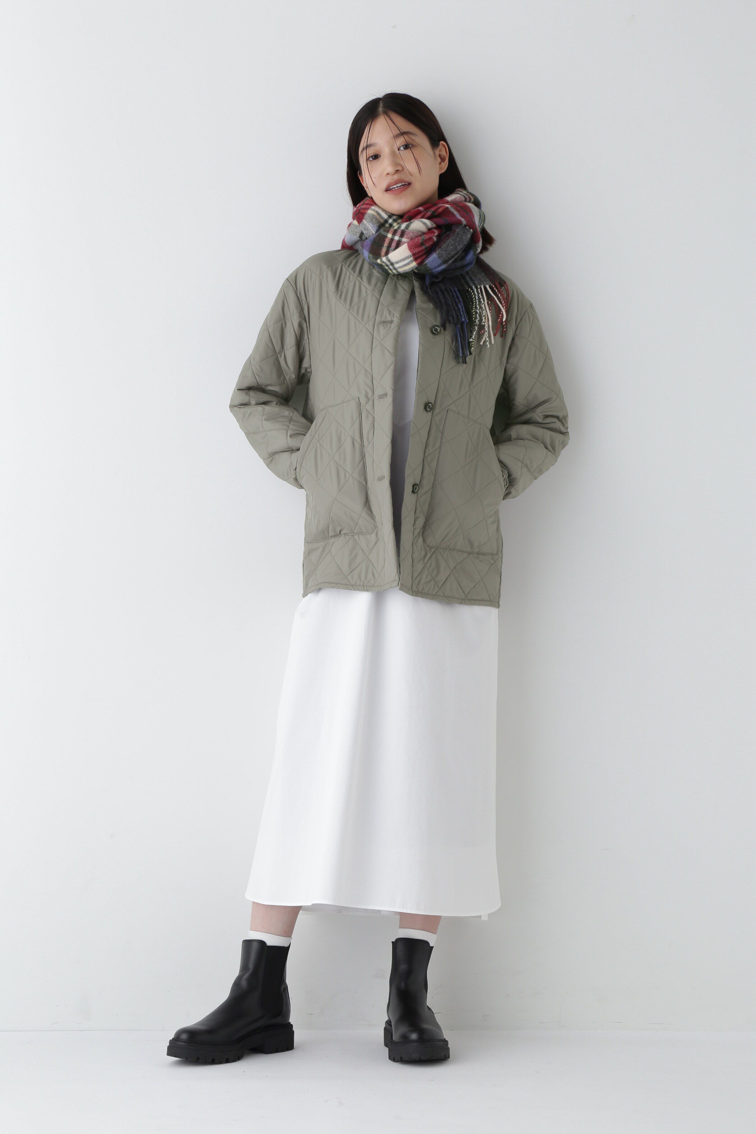  「◆タフタノーカラーキルティングジャケット」|ブルゾン・スタジャン|