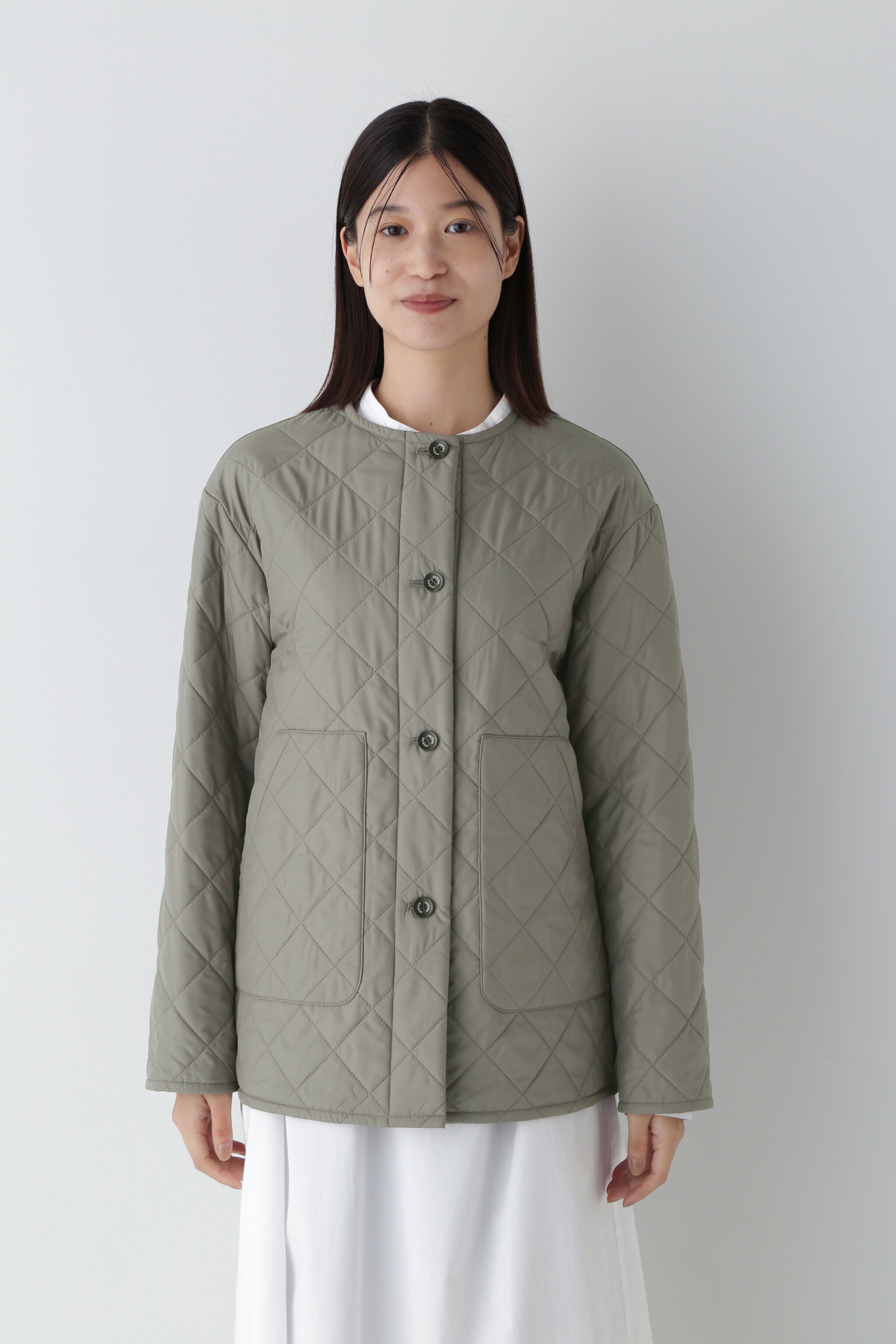  「◆タフタノーカラーキルティングジャケット」|ブルゾン・スタジャン|