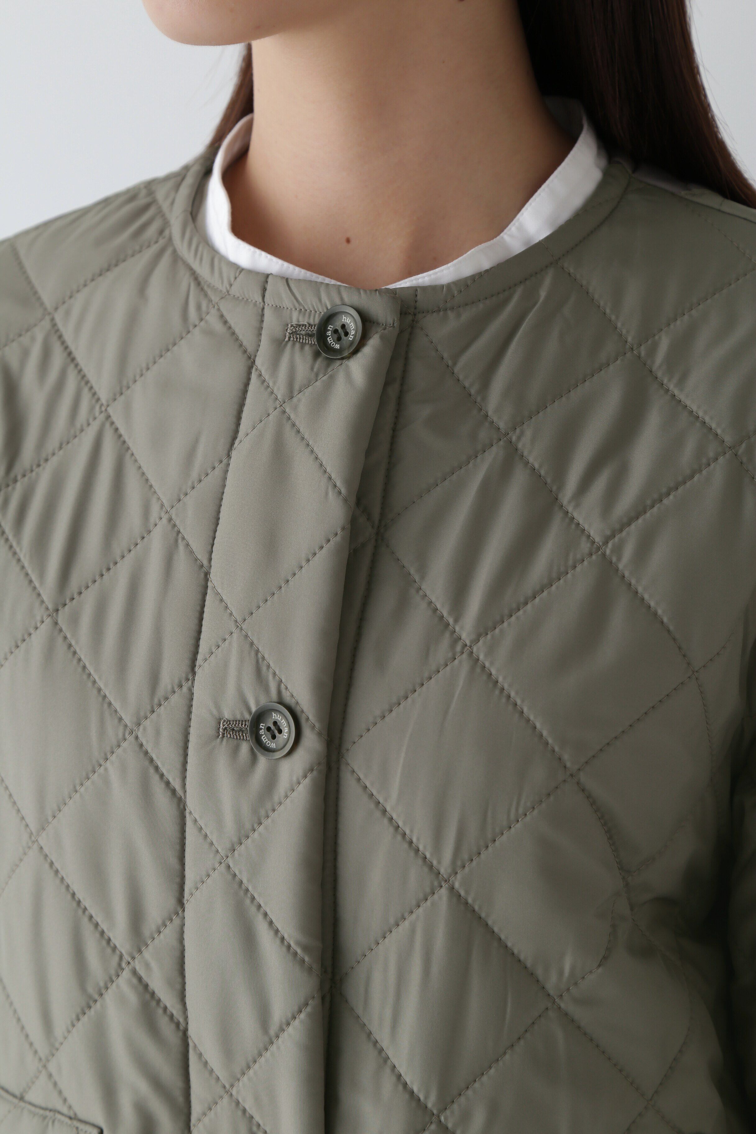  「◆タフタノーカラーキルティングジャケット」|ブルゾン・スタジャン|