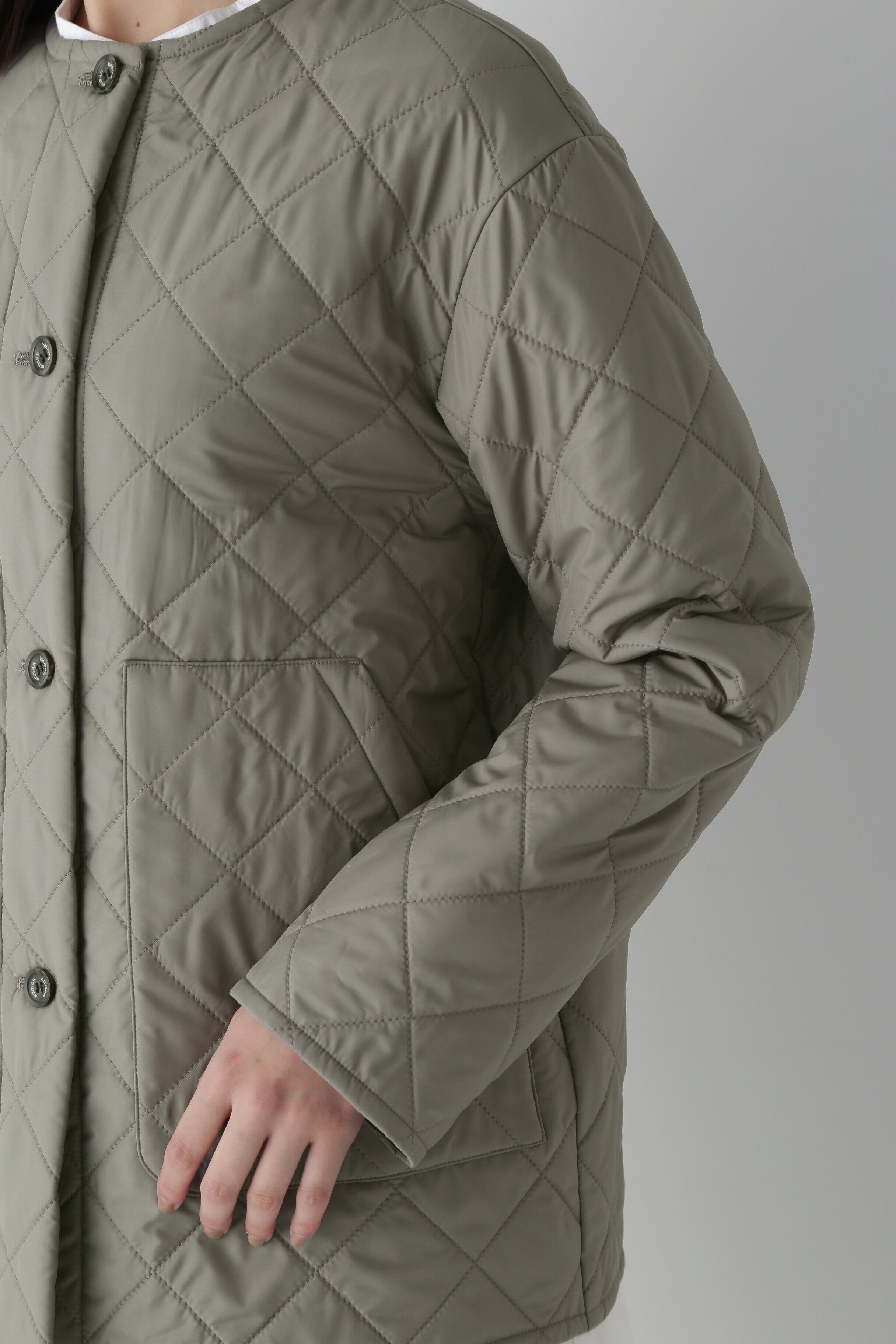  「◆タフタノーカラーキルティングジャケット」|ブルゾン・スタジャン|