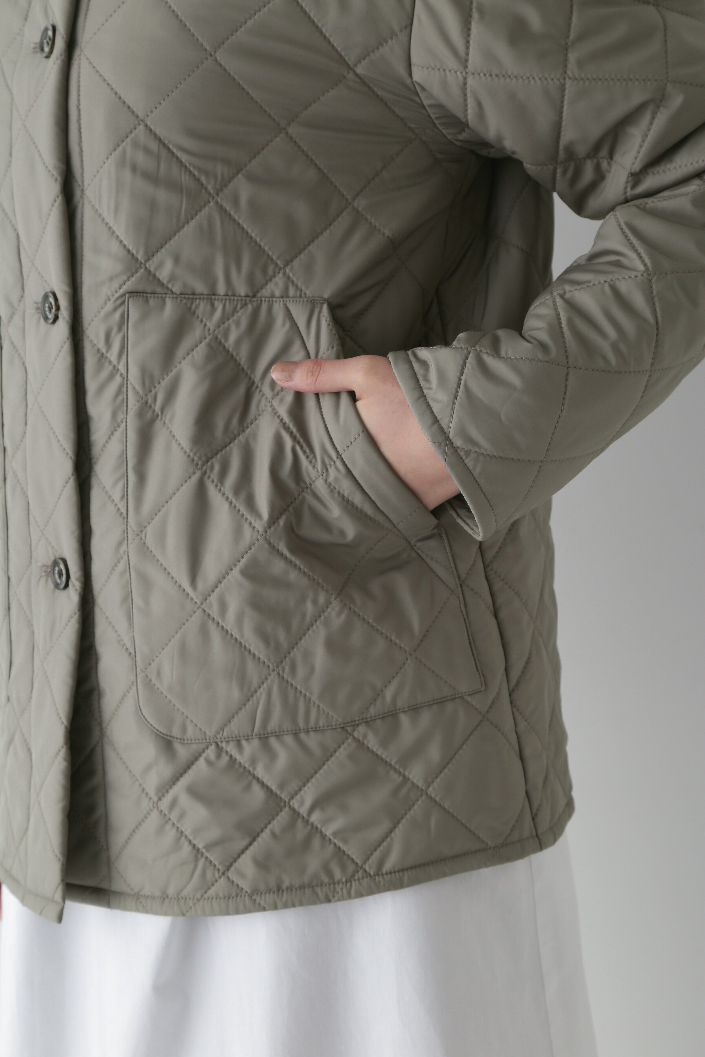  「◆タフタノーカラーキルティングジャケット」|ブルゾン・スタジャン|