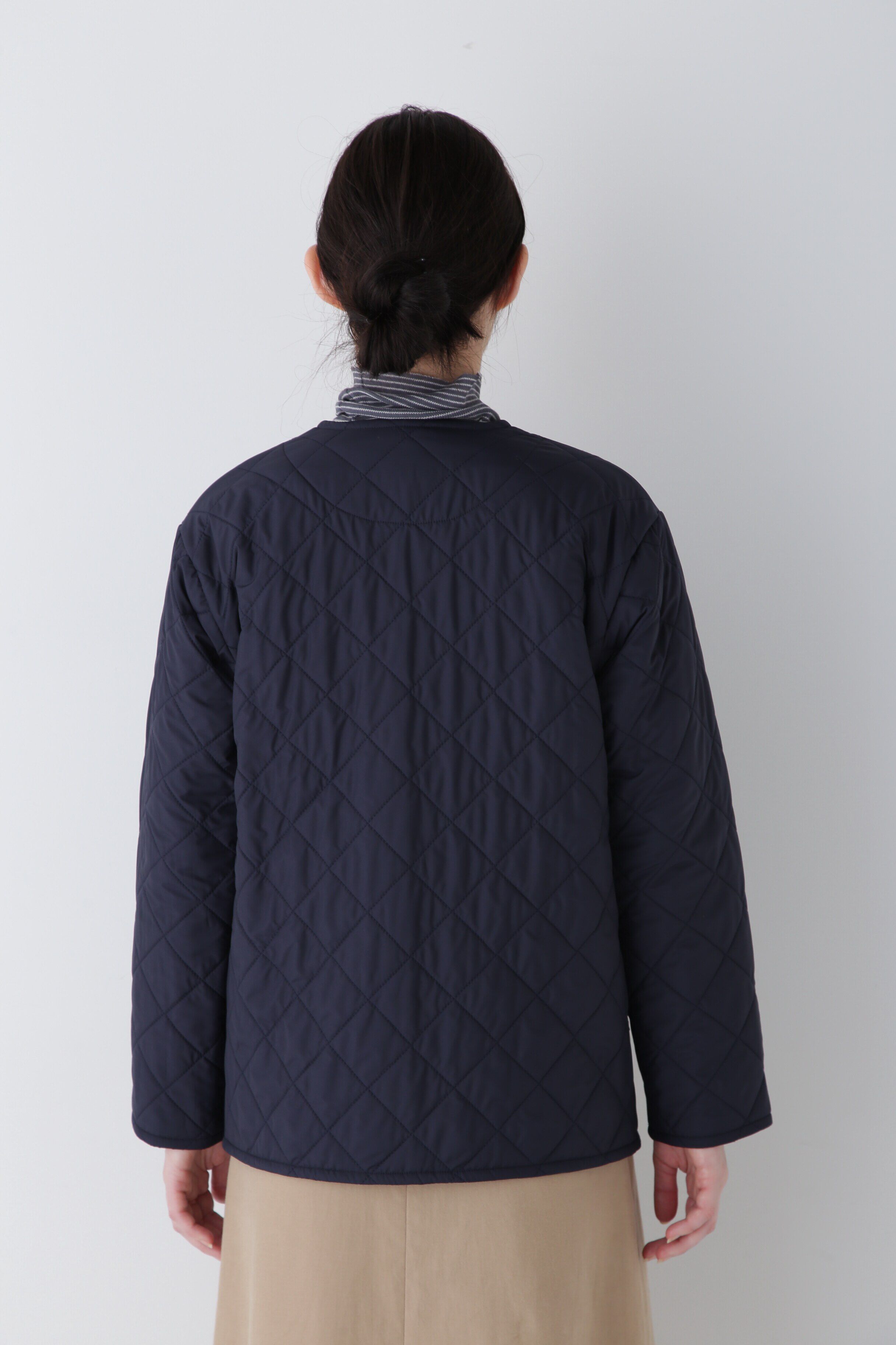  「◆タフタノーカラーキルティングジャケット」|ブルゾン・スタジャン|