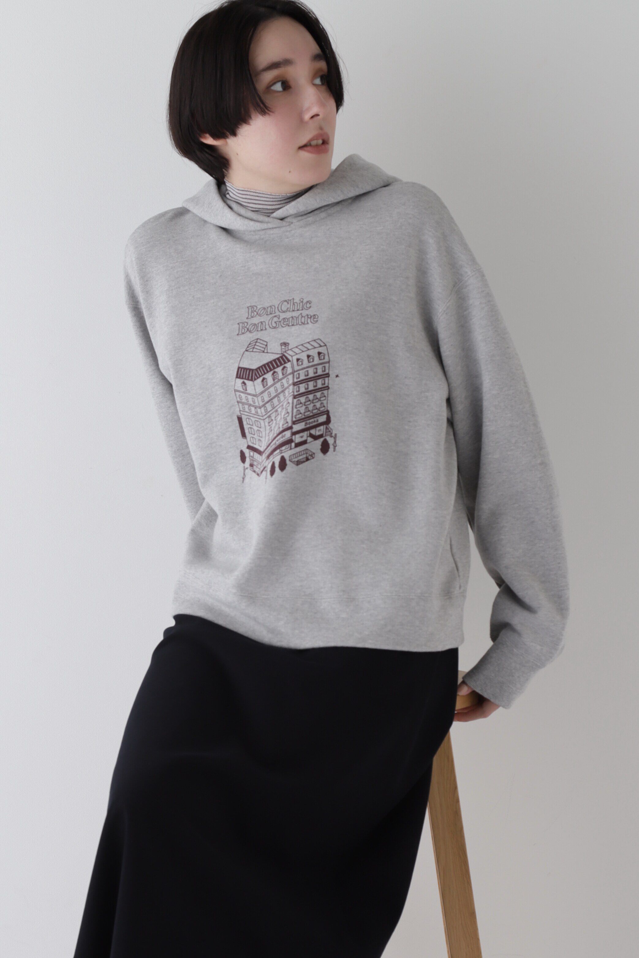  「Yunosukeコラボイラストプリントパーカー」|Tシャツ・カットソー|TOPグレー